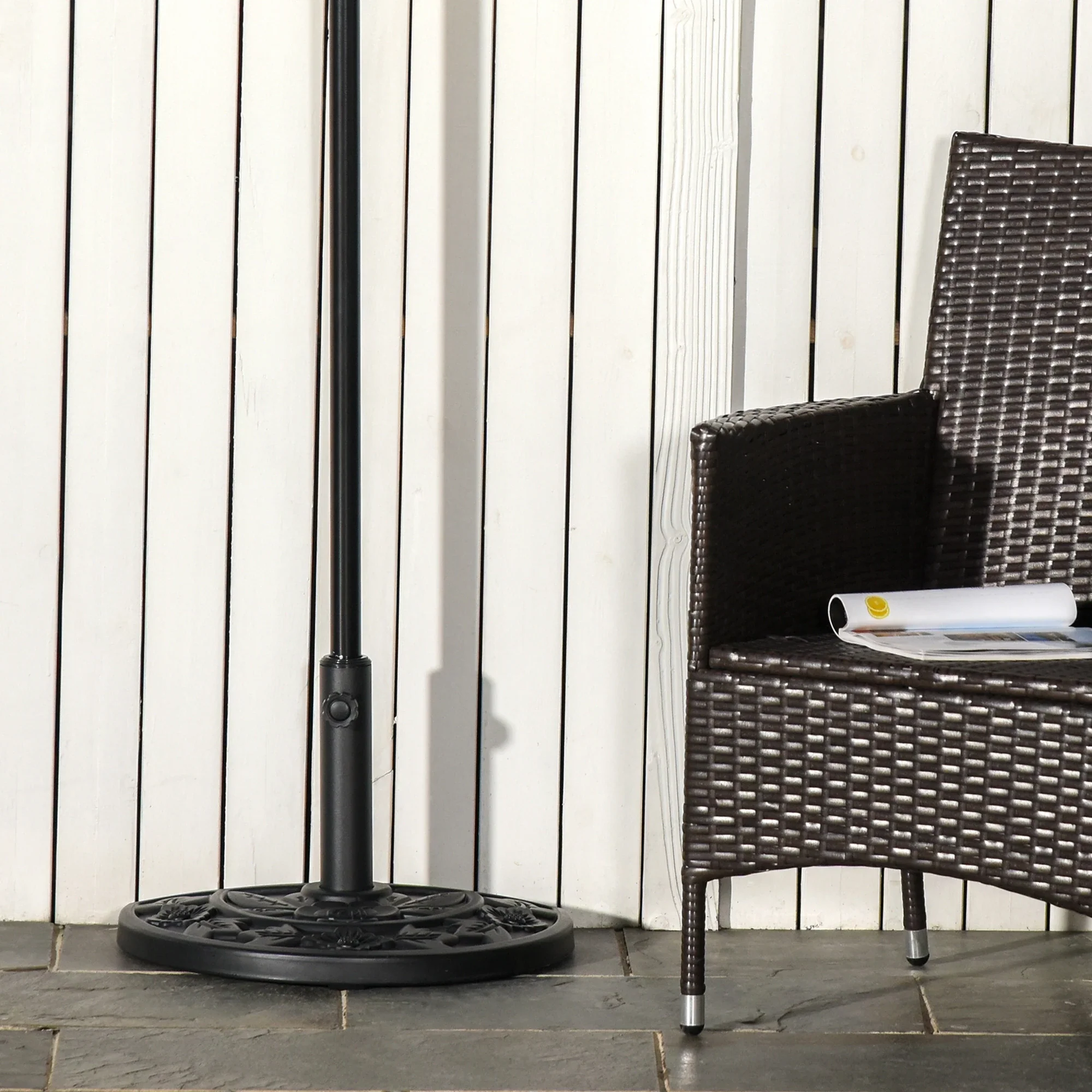 20 lb Heavy Duty Umbrella Base, Outdoor Concrete Stand, Black - Image 10