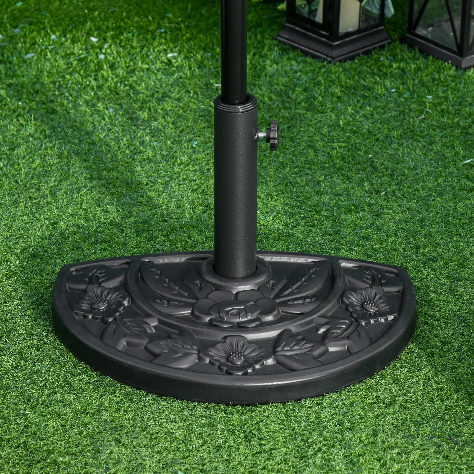 20 lb Heavy Duty Umbrella Base, Outdoor Concrete Stand, Black - Image 2