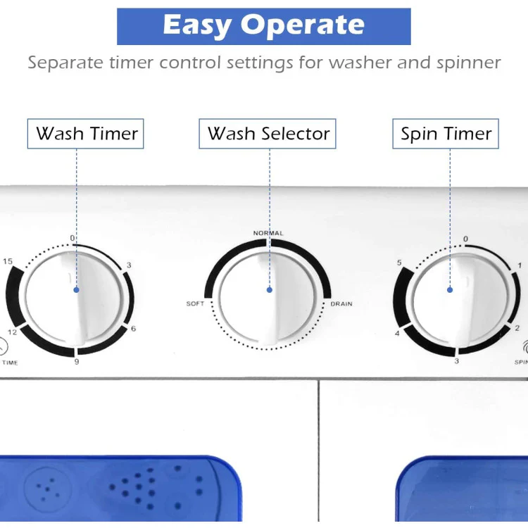 20 lbs Compact Twin Tub Washing Machine - Image 5