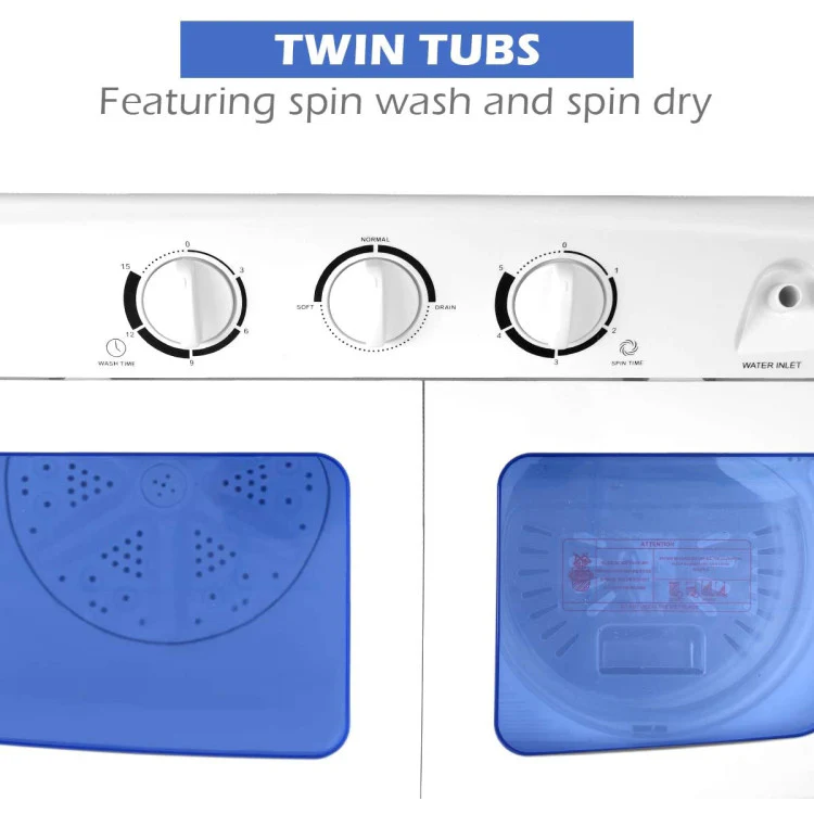 20 lbs Compact Twin Tub Washing Machine - Image 6