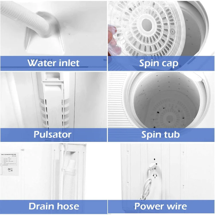 20 lbs Compact Twin Tub Washing Machine - Image 7