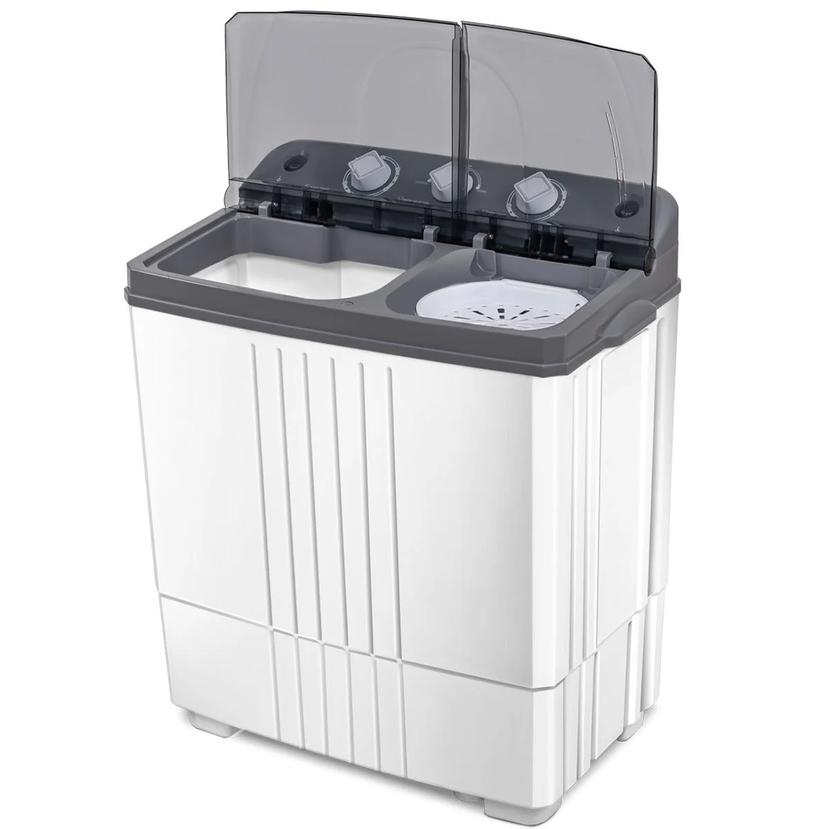 20 lbs Portable Semi-Automatic Twin-Tub Washing Machine, Gray - Image 7