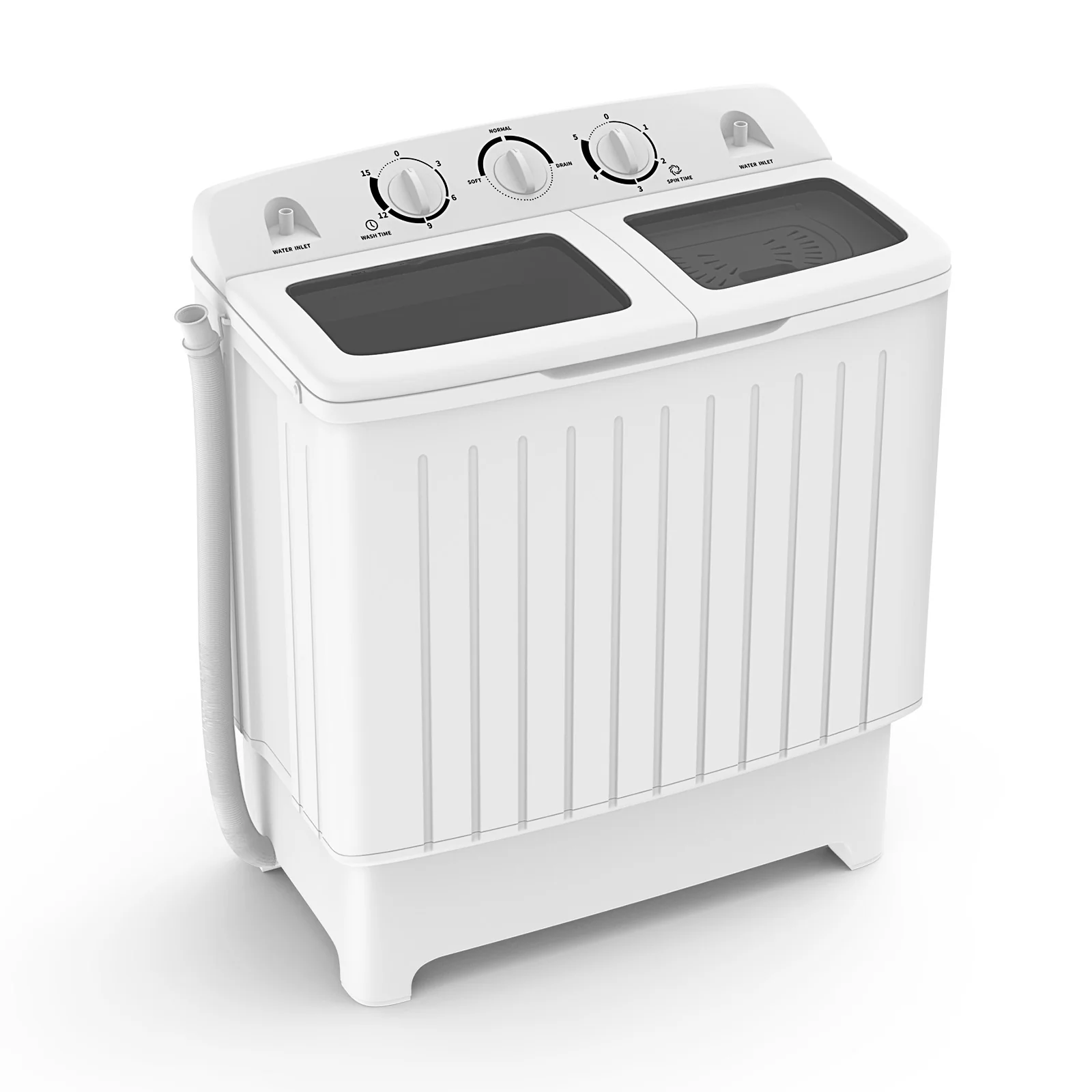 20 Lbs Portable Washing Machine, Built-In Gravity Drain, Gray - Image 4