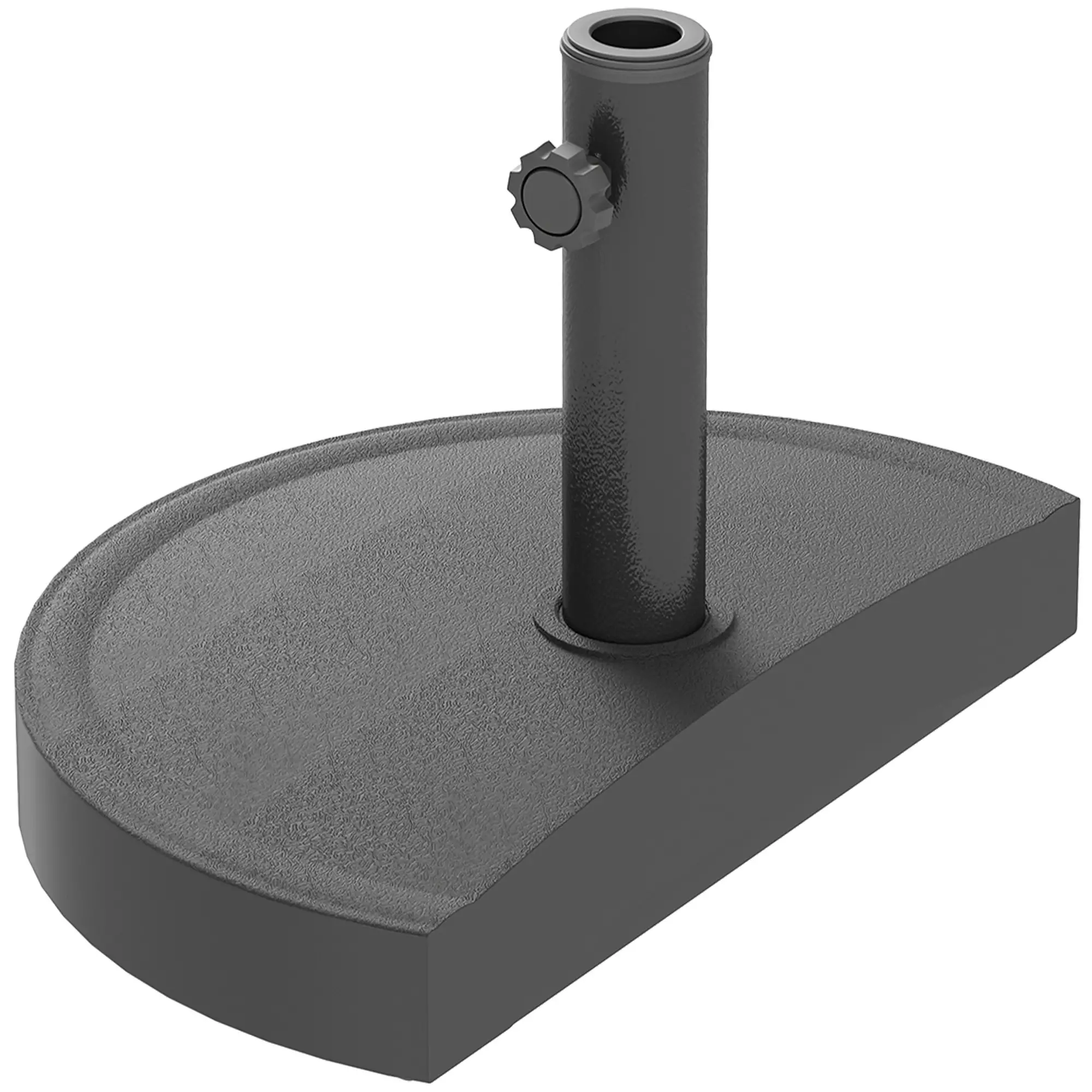 20 lbs Resin Half Parasol Base, Outdoor Umbrella Stand, Black
