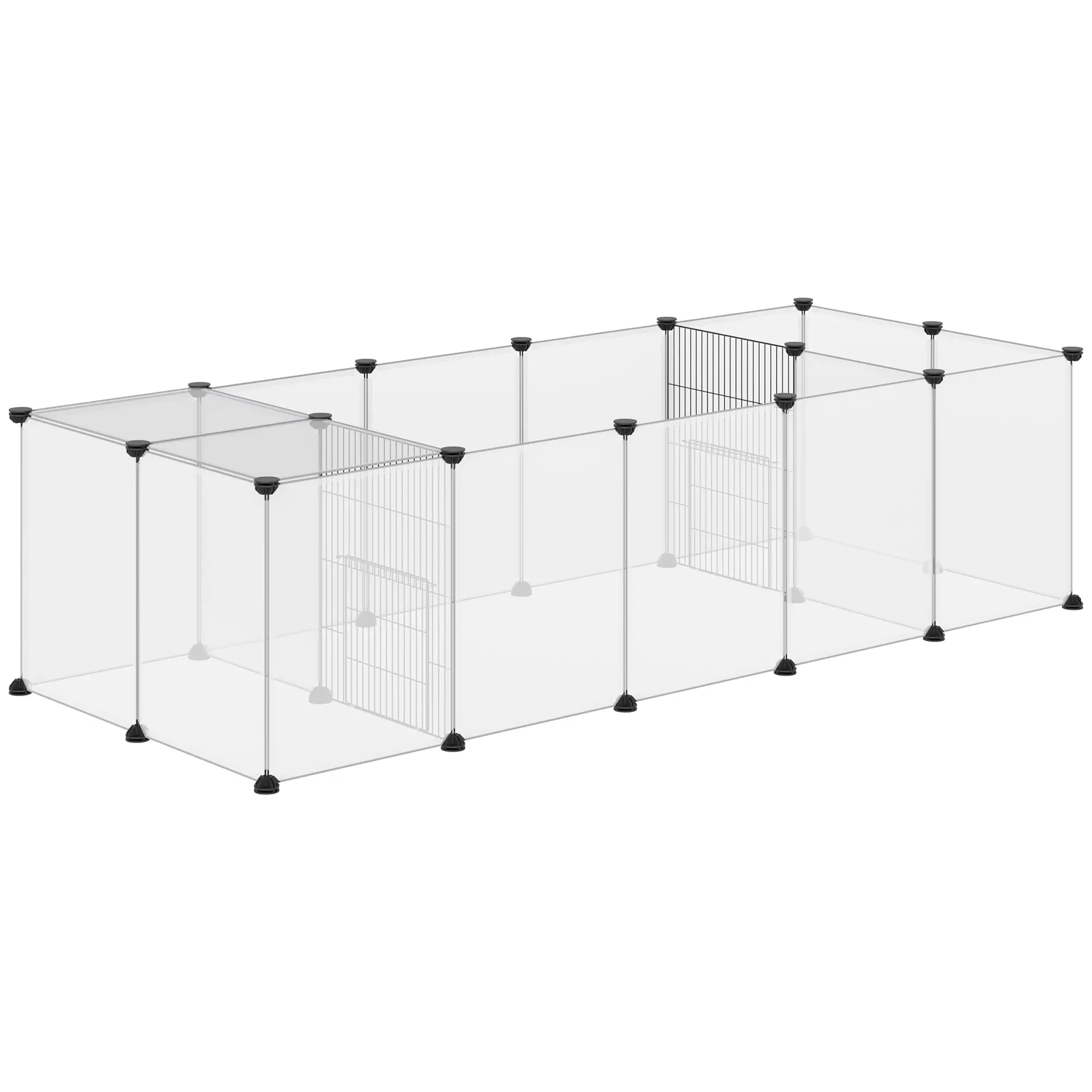 20 Panels DIY Small Animal Cage, With Door, Top Cover, White - Image 11