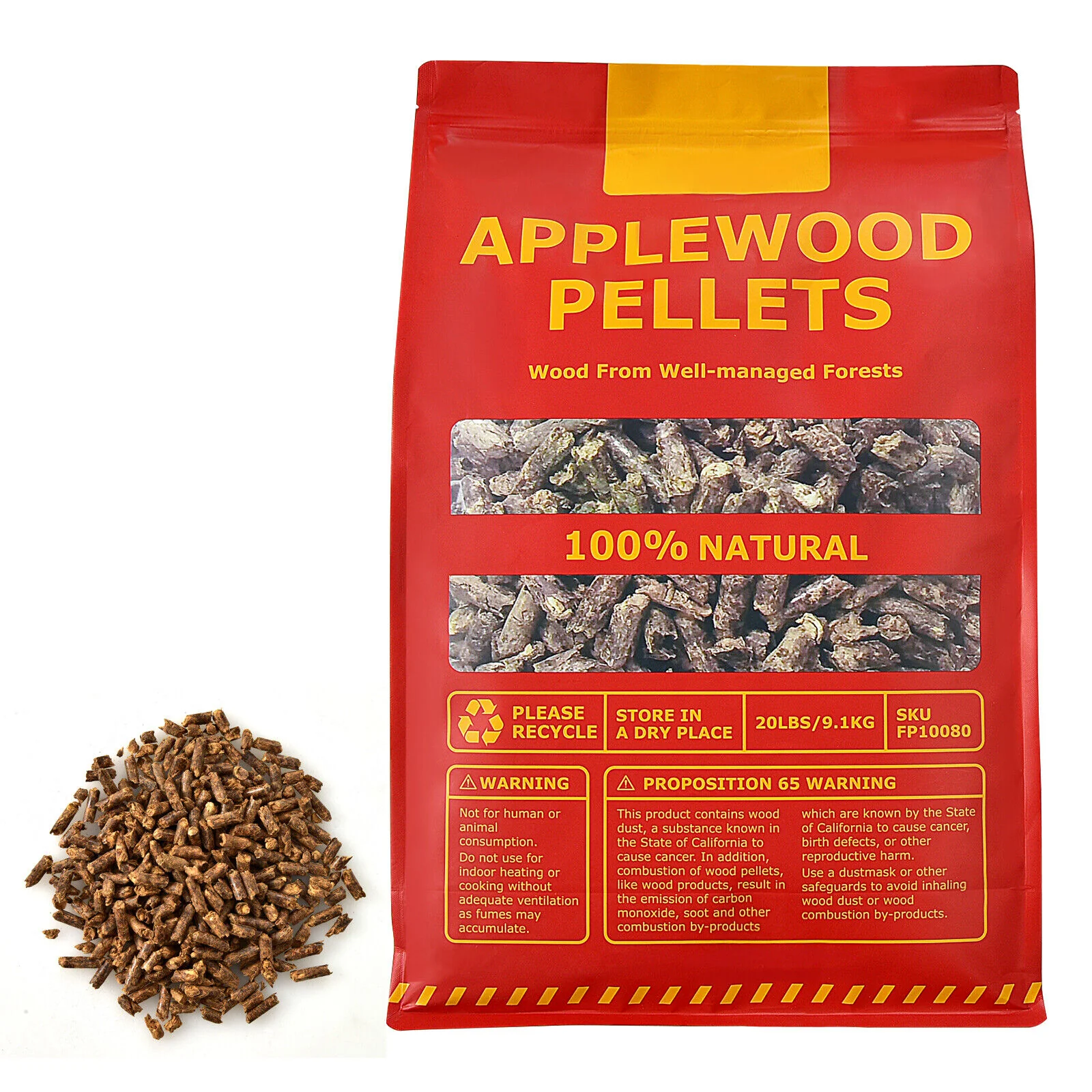 20 Pounds Apple Wood Pellets 100% All-Natural for Pellet Grills, Natural - Image 5
