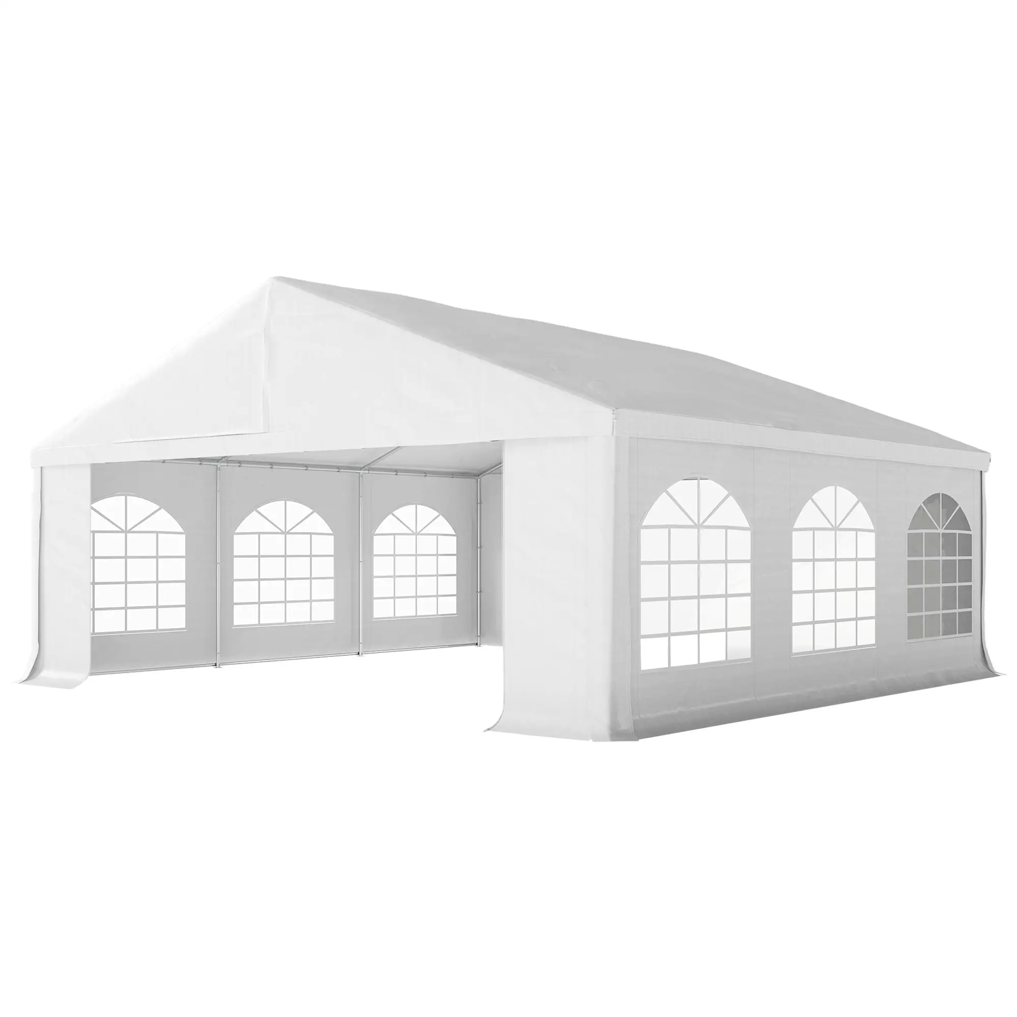 20' x 20' Heavy-Duty Wedding Tent, Outdoor Party Canopy With Sidewall, White
