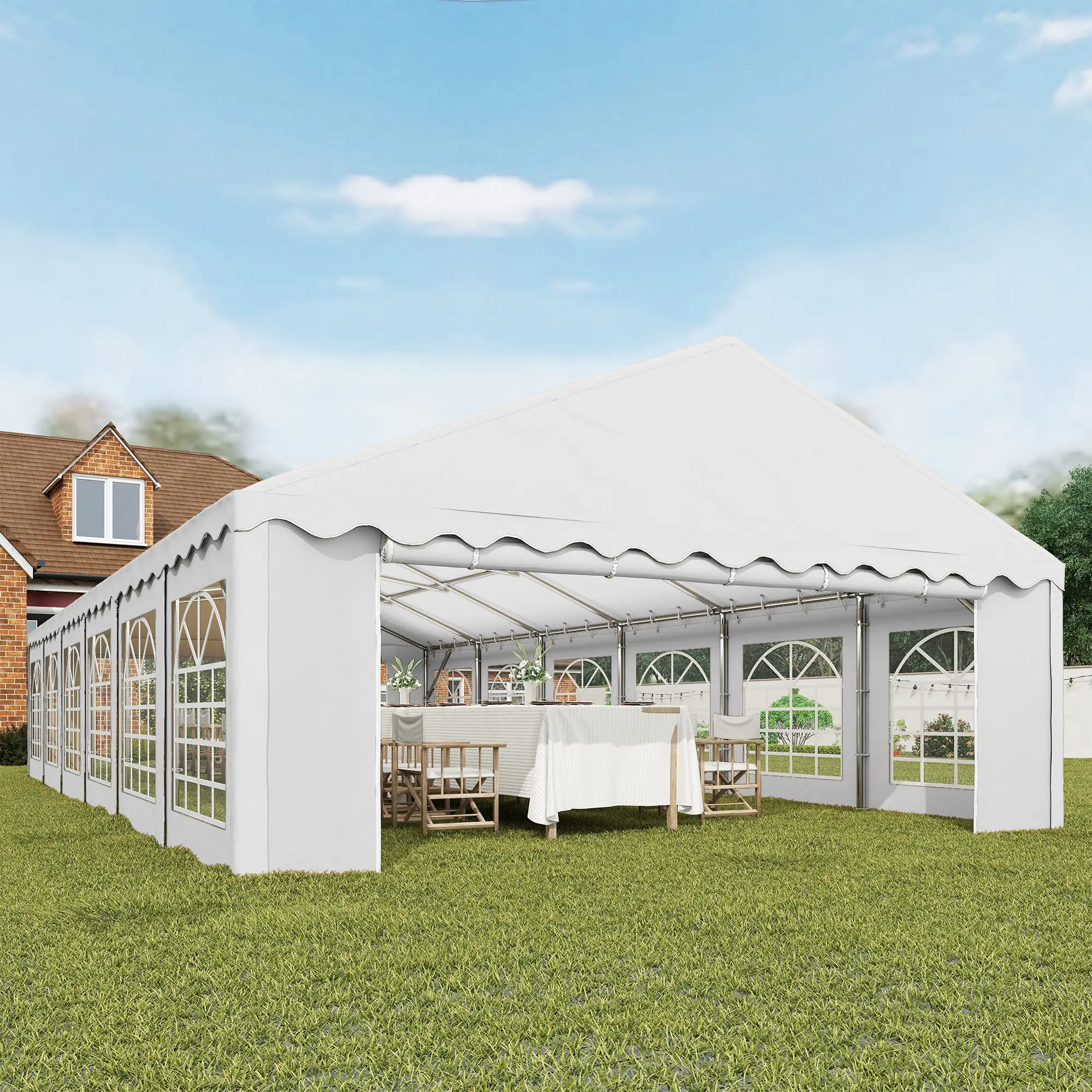 20' x 40' Party Tent, Removable Sidewalls, 12 Windows, White - Image 10