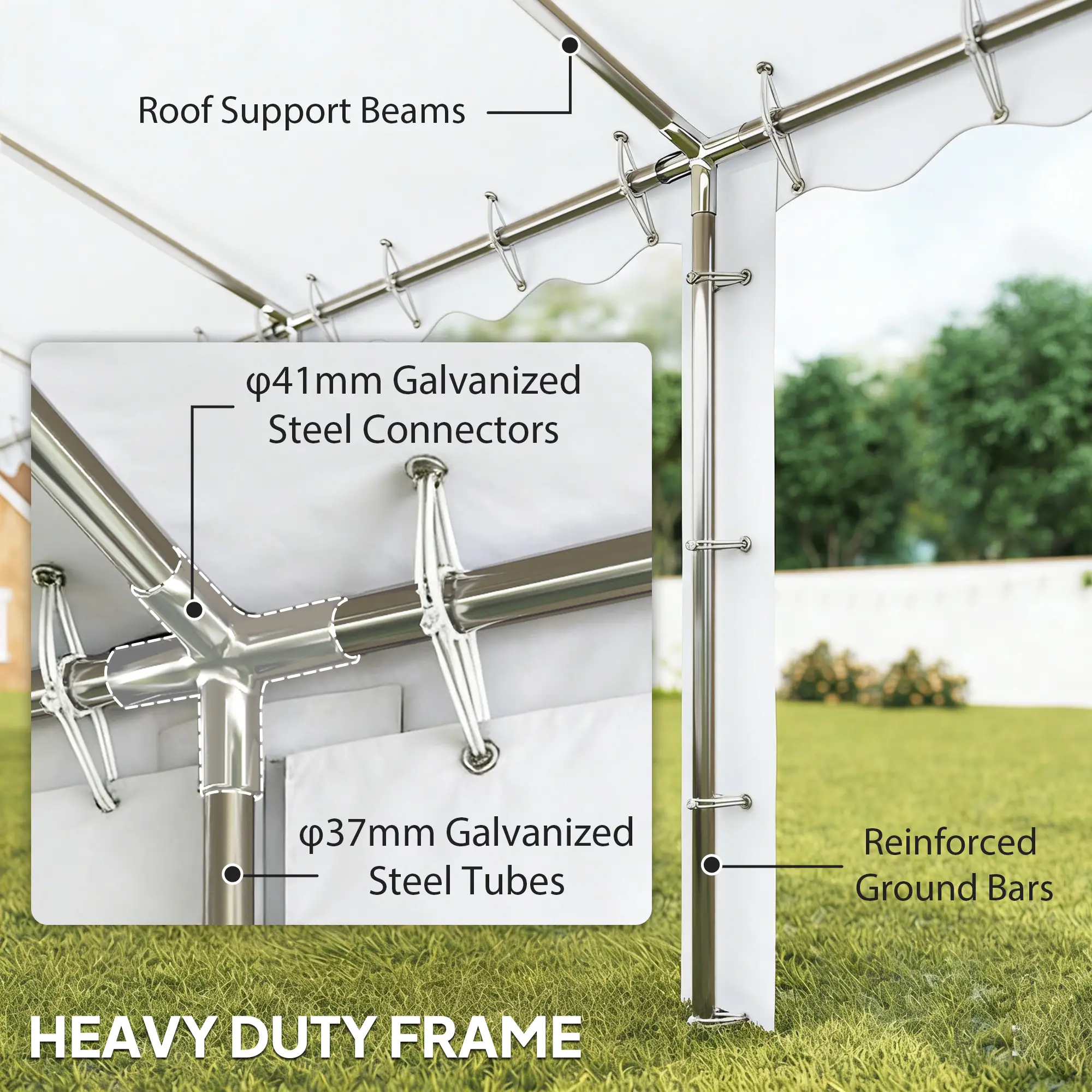 20' x 40' Party Tent, Removable Sidewalls, 12 Windows, White - Image 4
