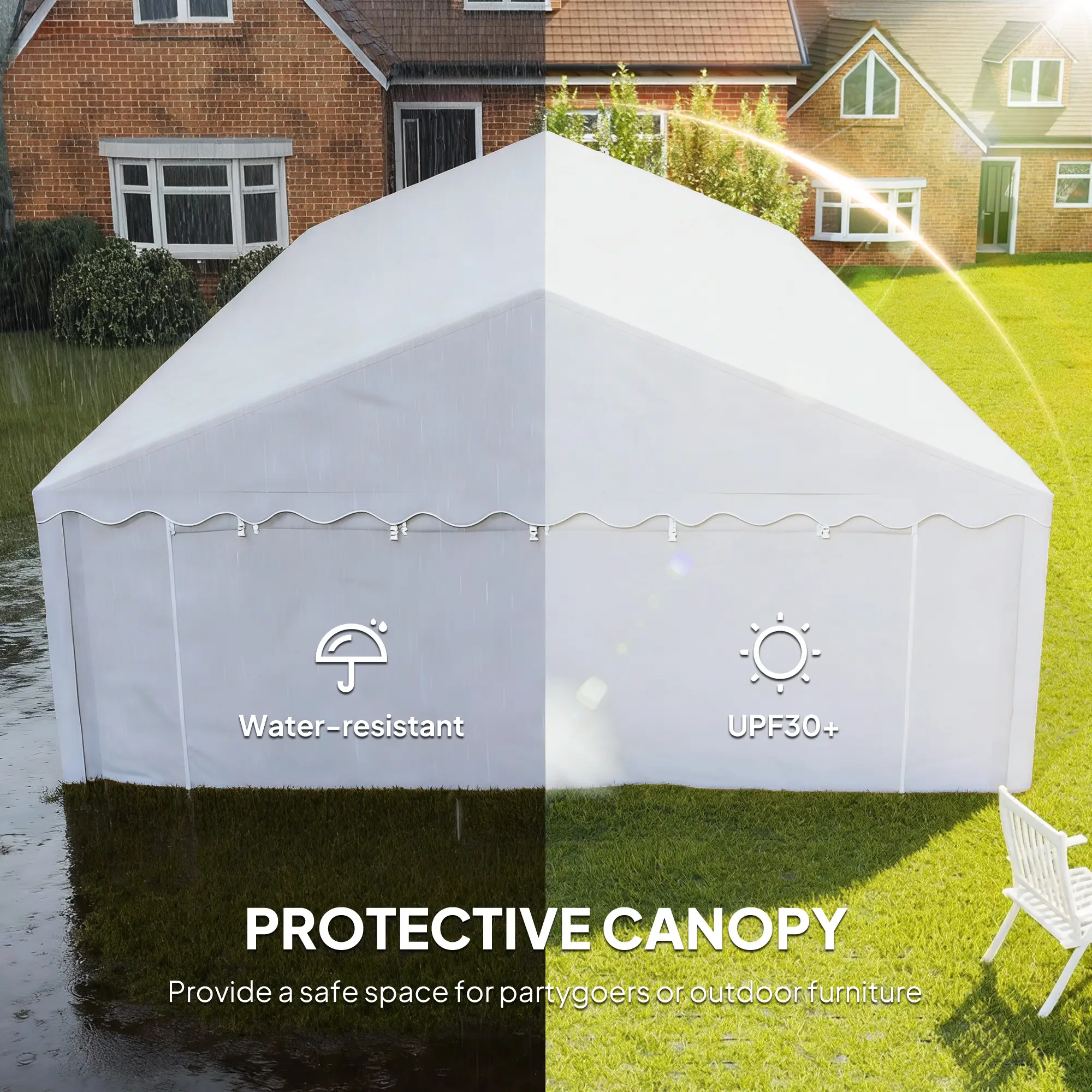 20' x 40' Party Tent, Removable Sidewalls, 12 Windows, White - Image 7