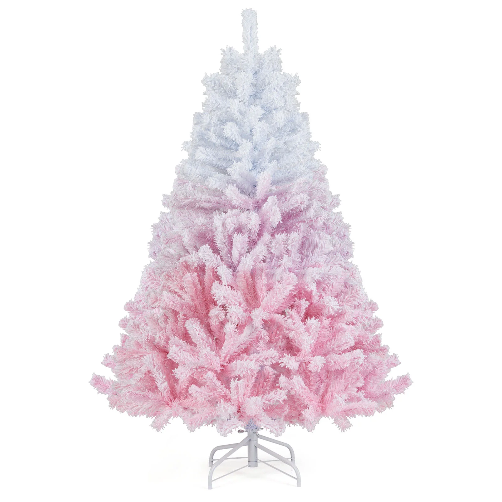 2025 New Artificial Christmas Tree with Folding Metal Stand and 456 Branch Tips-5FT, Pink - Image 4