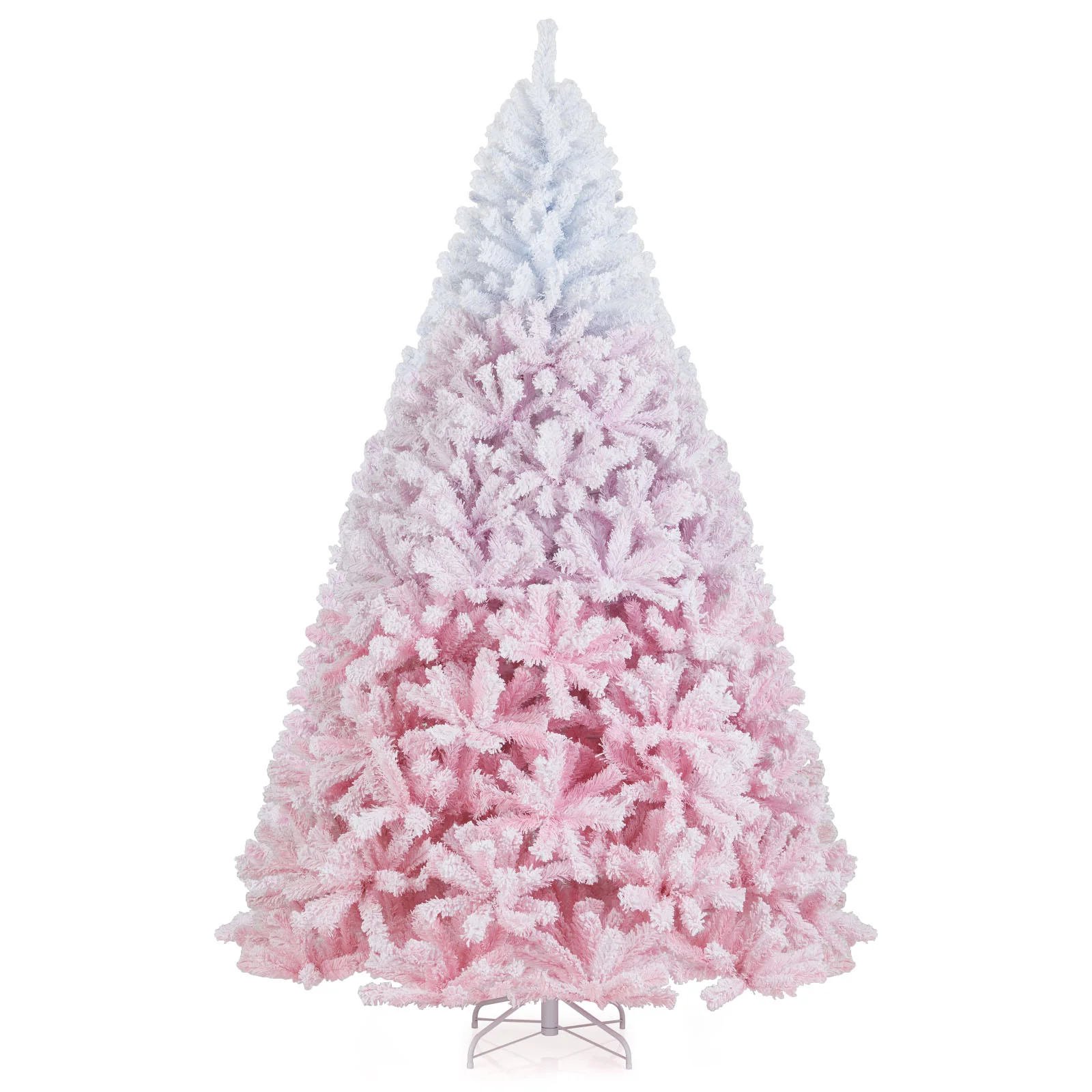 2025 New Artificial Christmas Tree with Folding Metal Stand and 456 Branch Tips-8 FT, Pink - Image 4