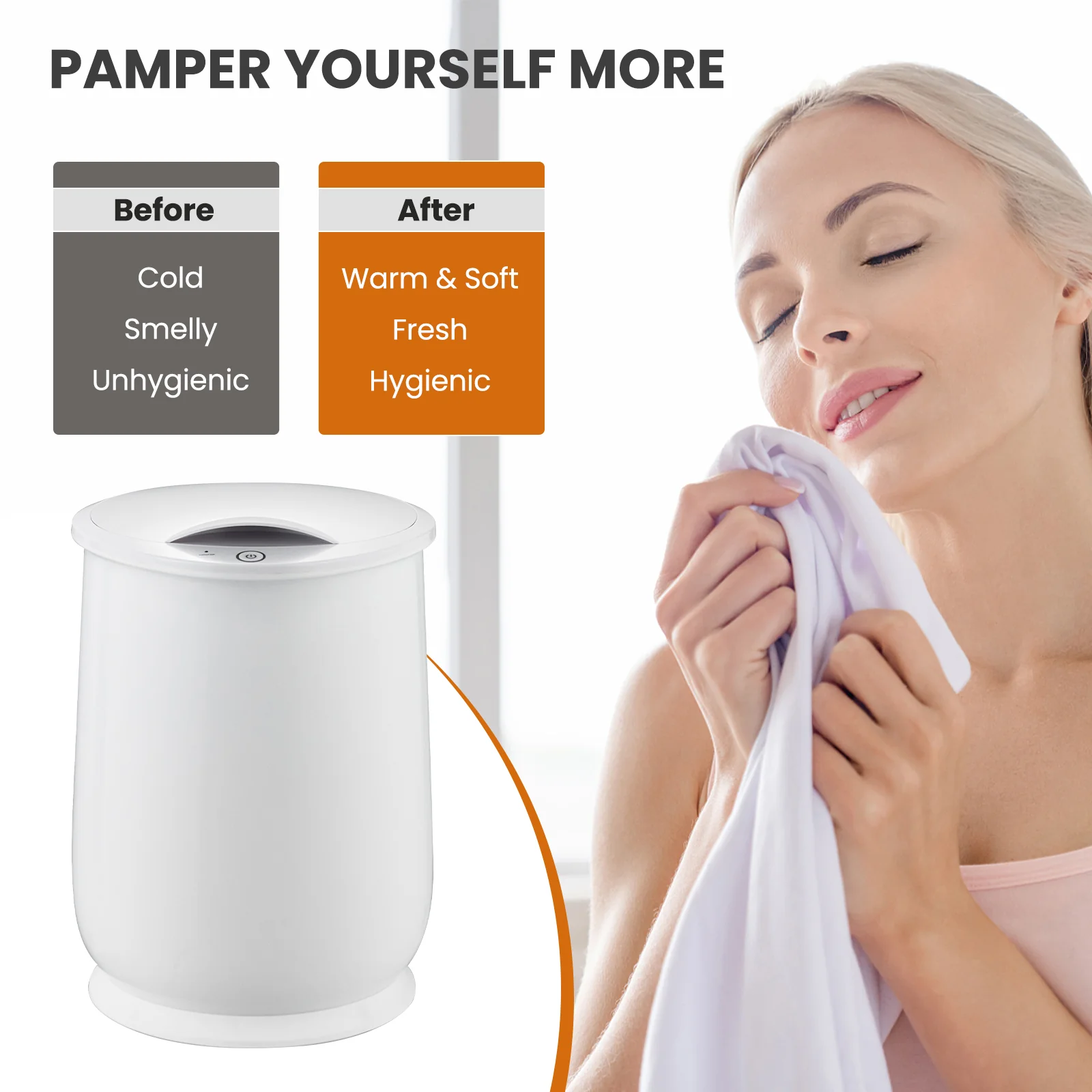 20L Bathroom Towel Warmer, Auto Shut Off, White - Image 7