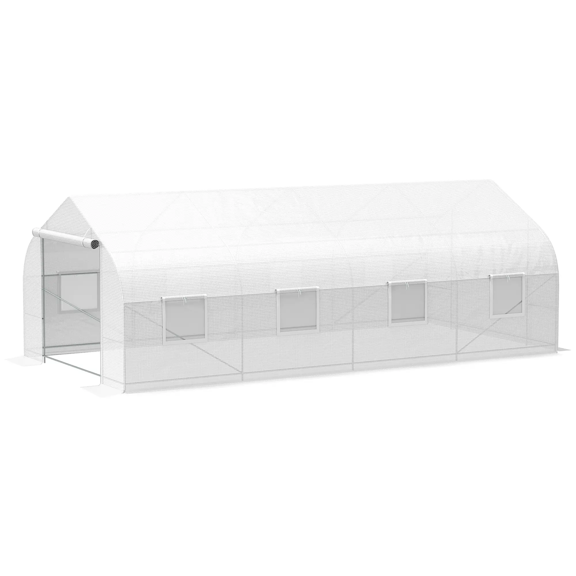 20x10x7ft Walk-In Greenhouse, Plant Growth Tunnel, White - Image 11