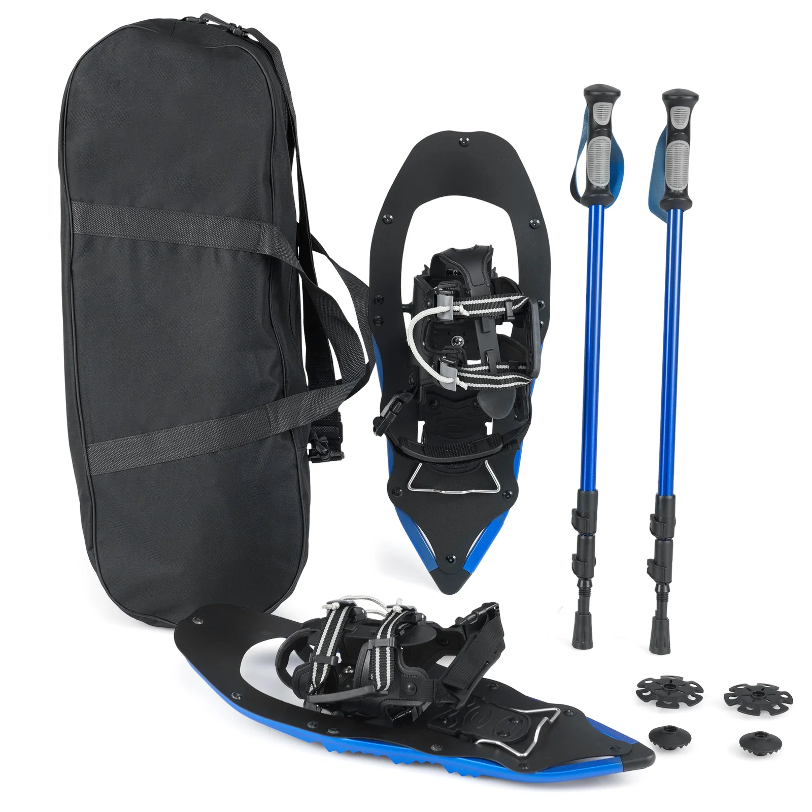 21” Snowshoes with Trekking Poles, Blue - Image 3