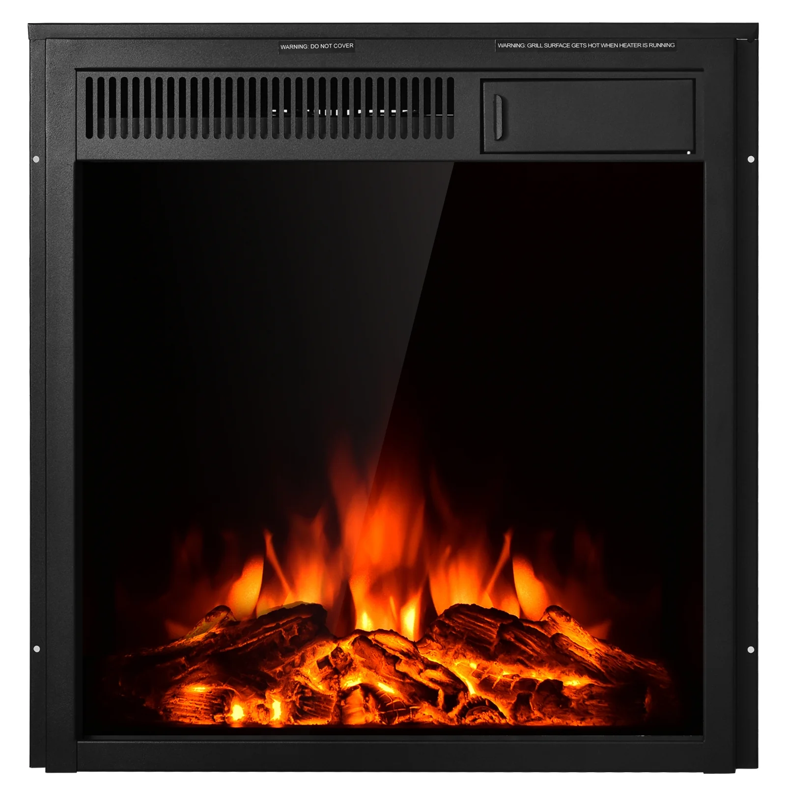 22.5 Inch Electric Fireplace Insert, Freestanding Recessed Heater, Black - Image 5