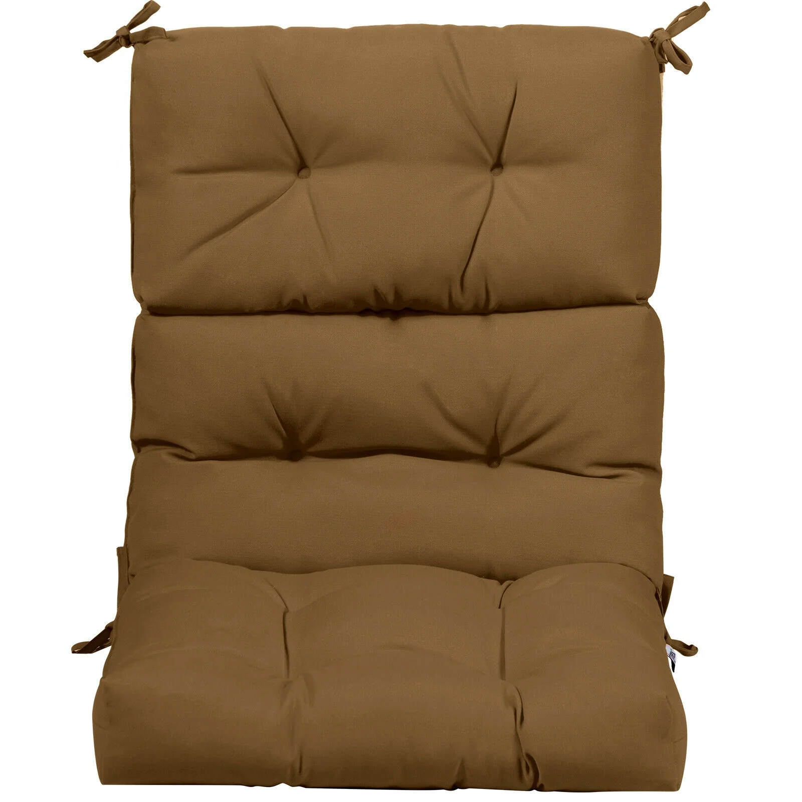 22 x 44 Inch Tufted Outdoor Patio Chair Pad, Brown - Image 7