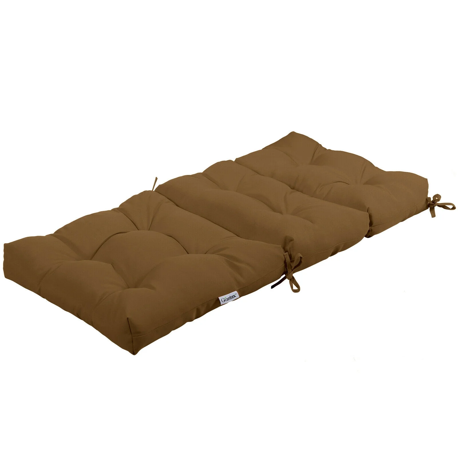 22 x 44 Inch Tufted Outdoor Patio Chair Pad, Brown - Image 8