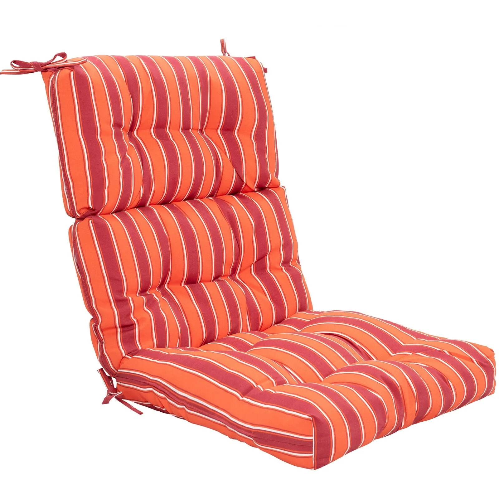 22 x 44 Inch Tufted Outdoor Patio Chair Pad, Red - Image 4