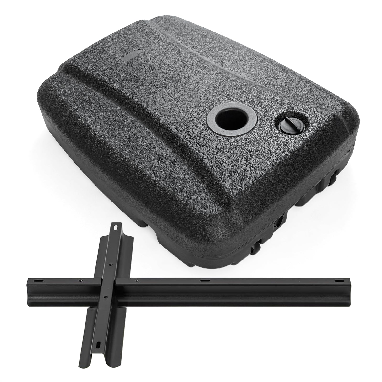 220 LBS Cantilever Patio Umbrella Base Stand with Wheels Fillable offset Umbrella Stand, Black - Image 5