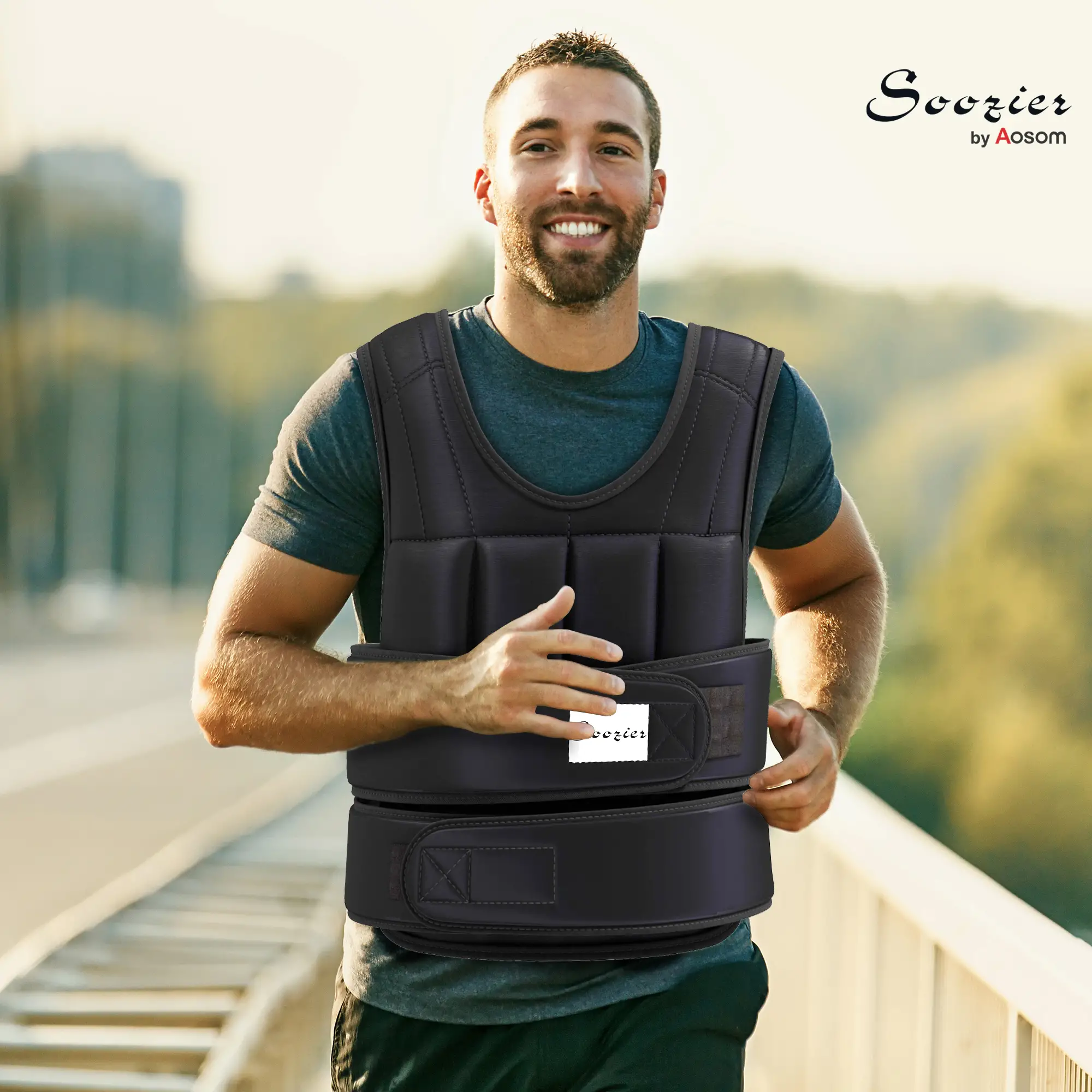 22lbs Weighted Vest, Adjustable Running Vest, 38 Weight Bags, Black - Image 2