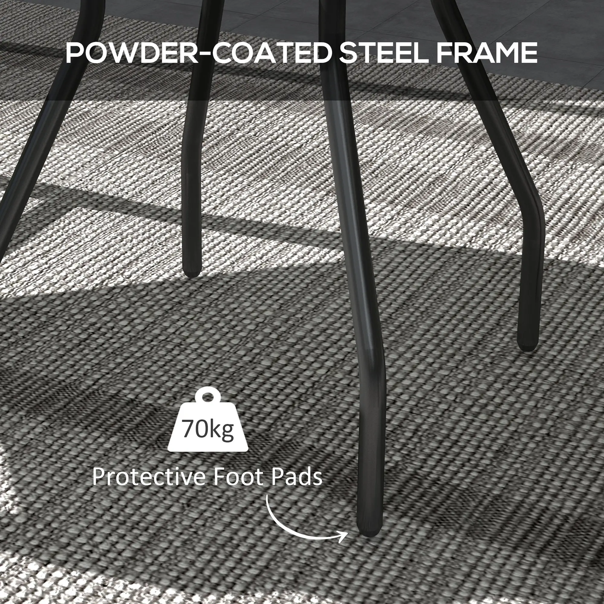 23.6" Round Patio Table, Outdoor Side Table, Multicolour - Image 5