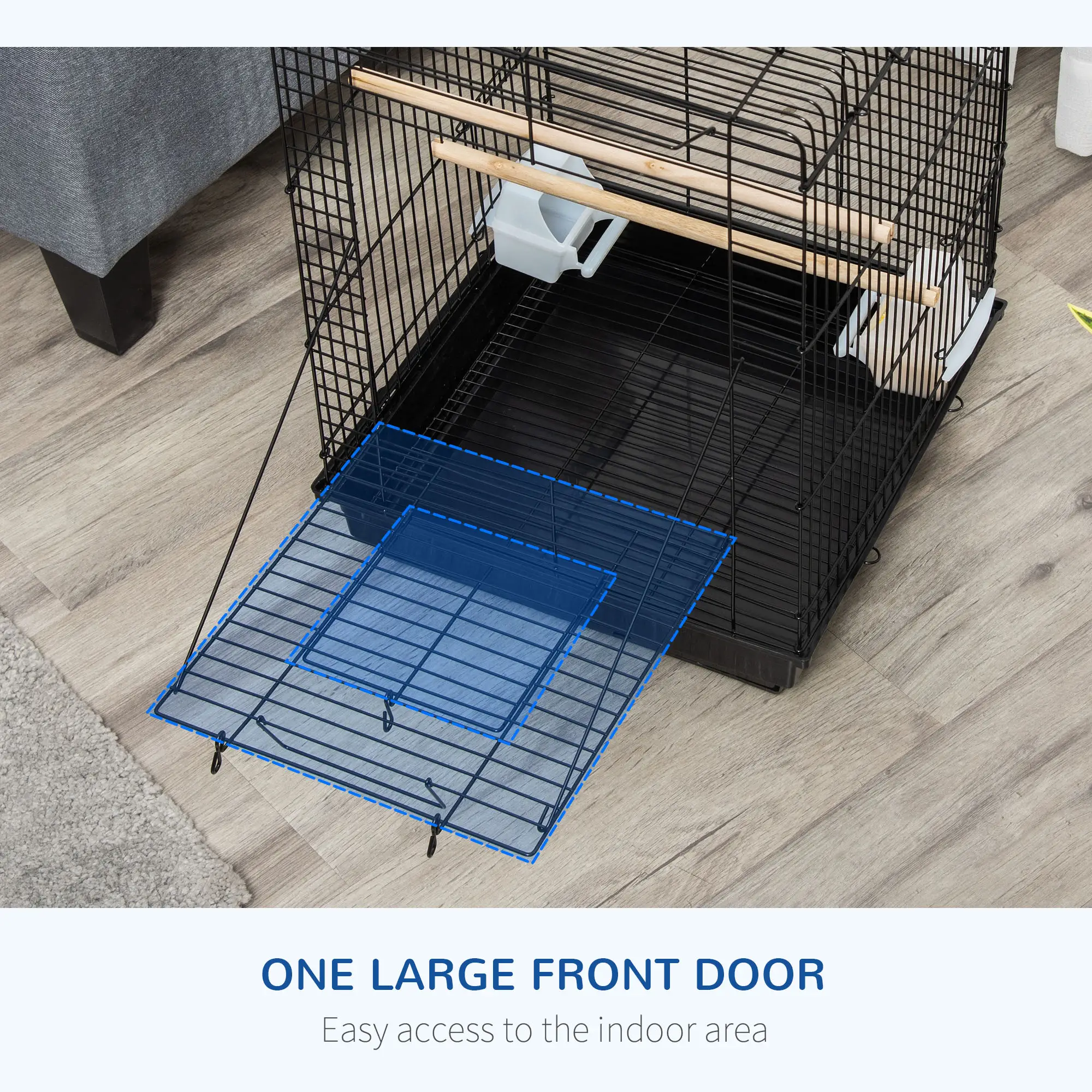 23 Bird Cage, Parrot House, Cockatiels Playpen, Black - Image 6