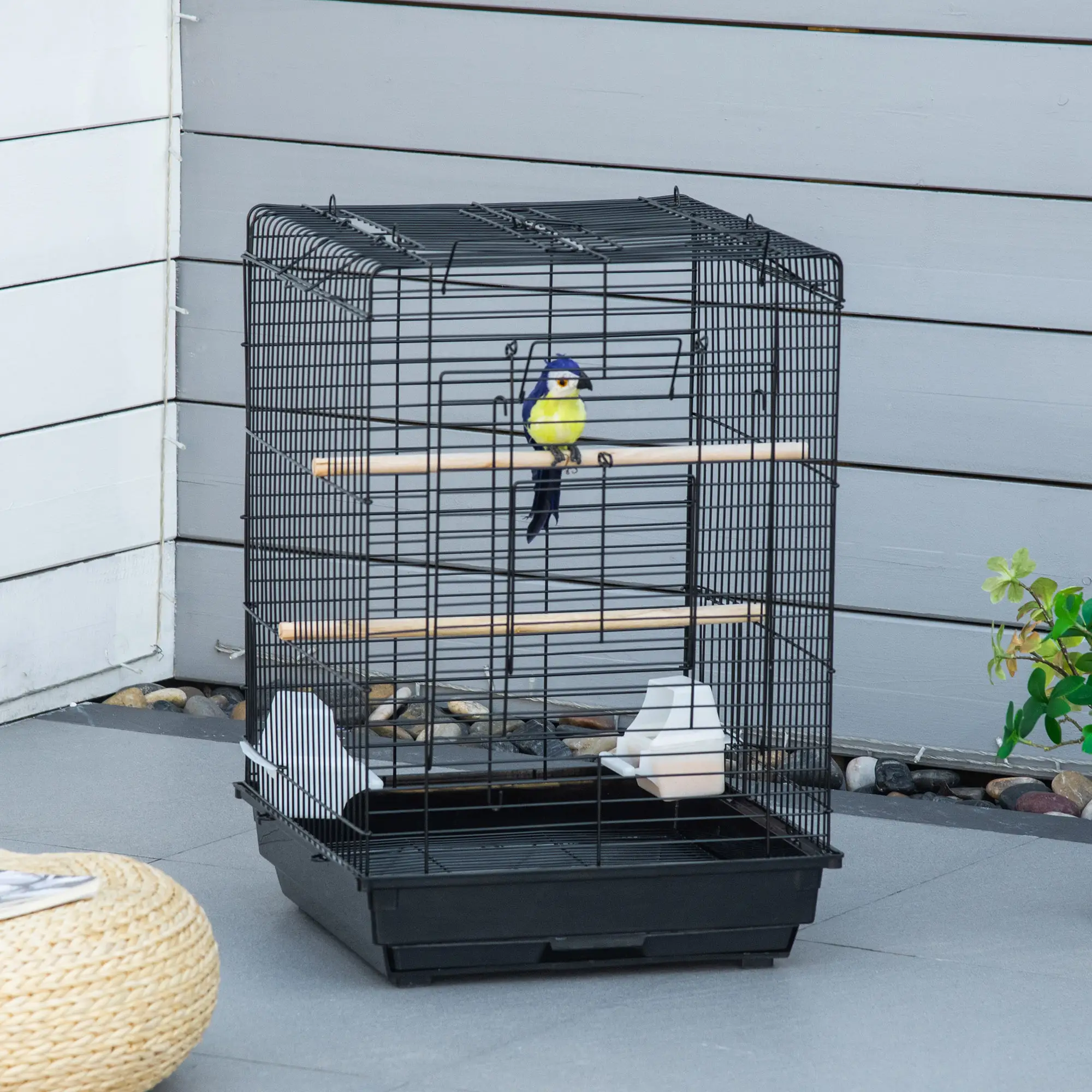 23 Bird Cage, Parrot House, Cockatiels Playpen, Black - Image 8