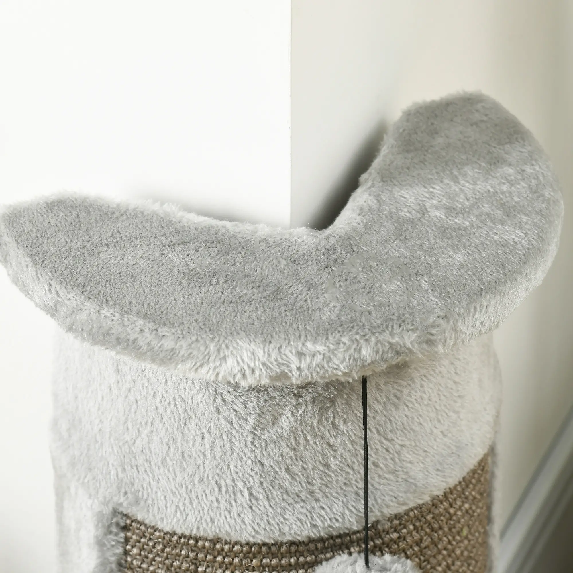 23" Cat Scratching Post, Covered Plush, Play Balls, Indoor Cats, Grey - Image 10