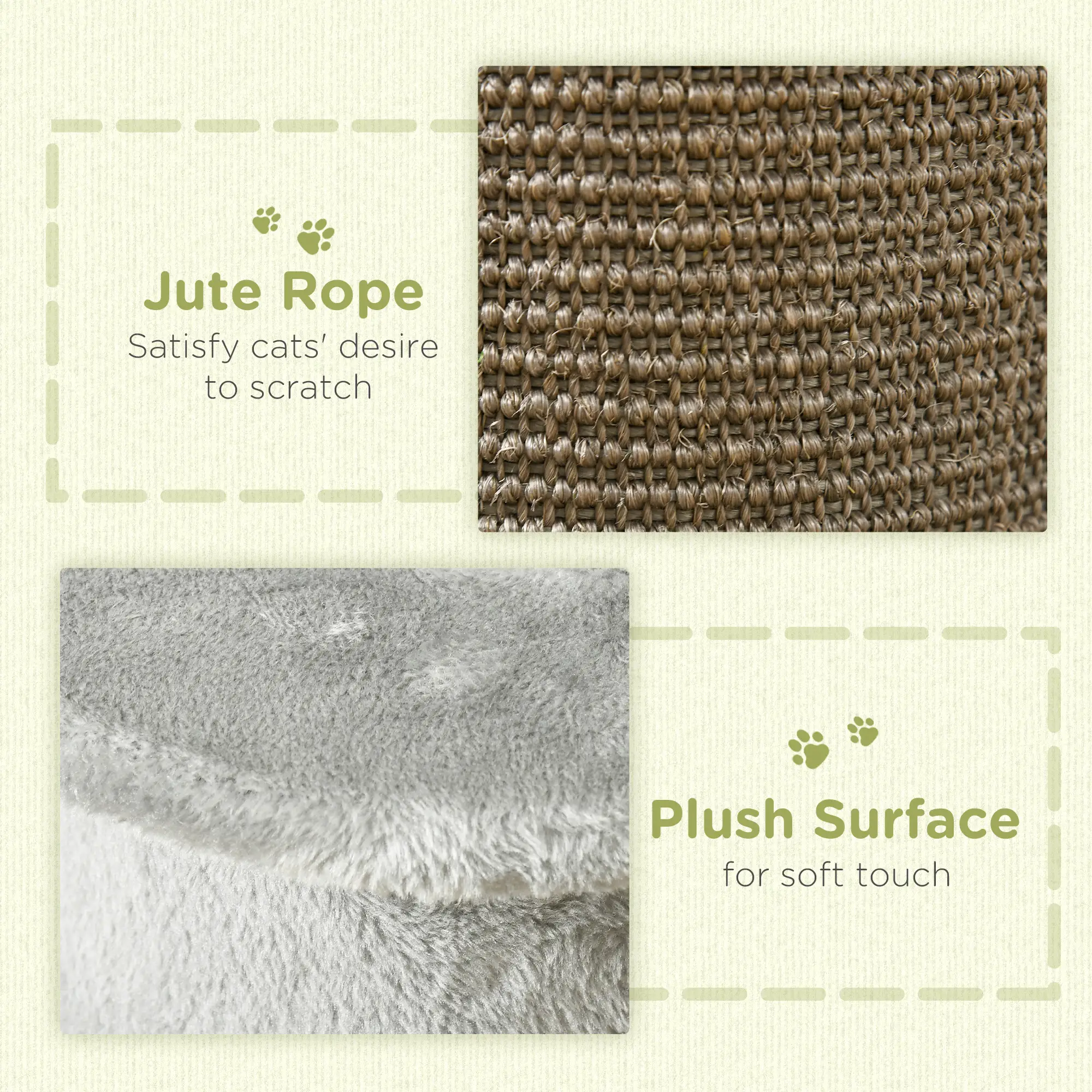23" Cat Scratching Post, Covered Plush, Play Balls, Indoor Cats, Grey - Image 6
