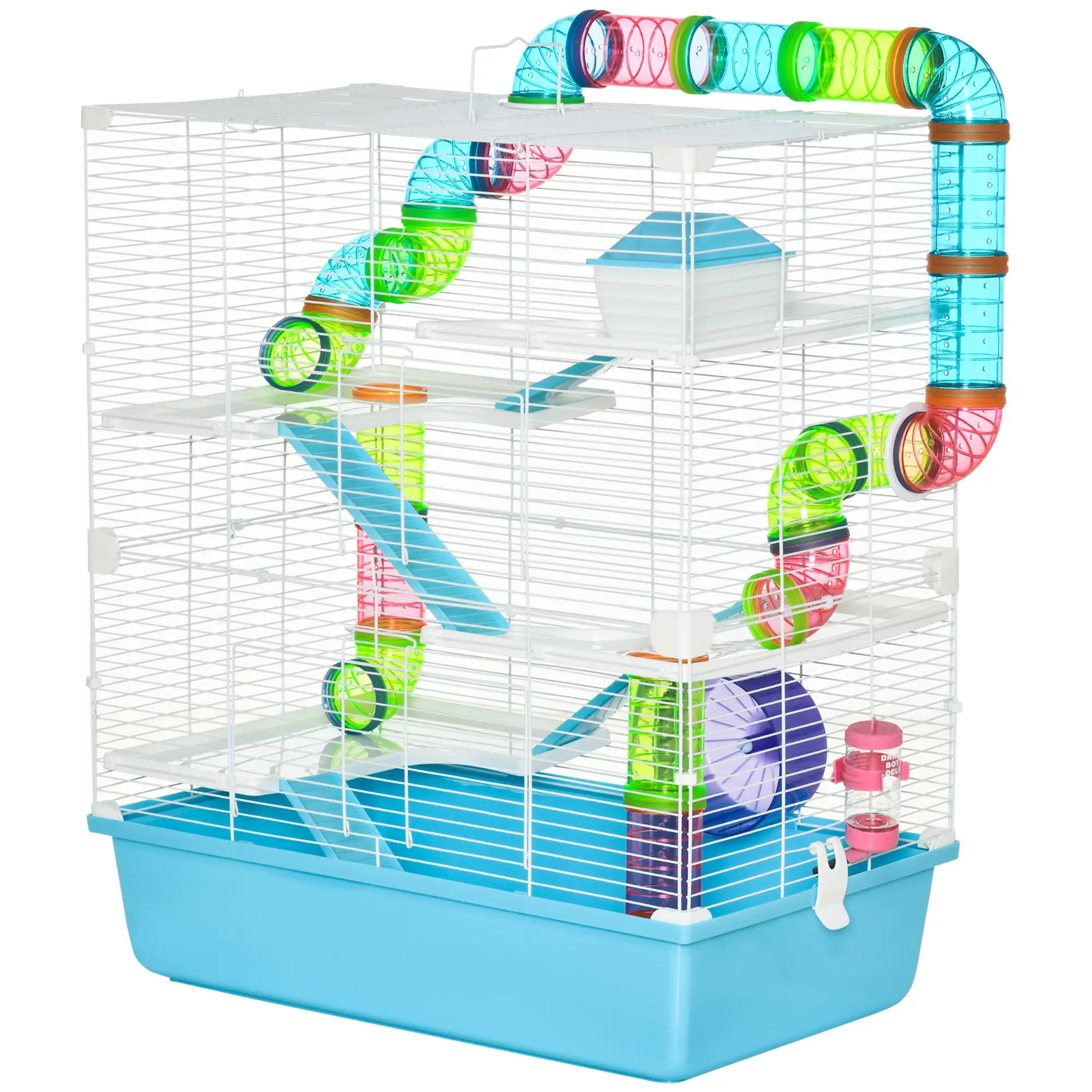23" Large Hamster Cage, Small Animal House, 5-Level, Light Blue - Image 11