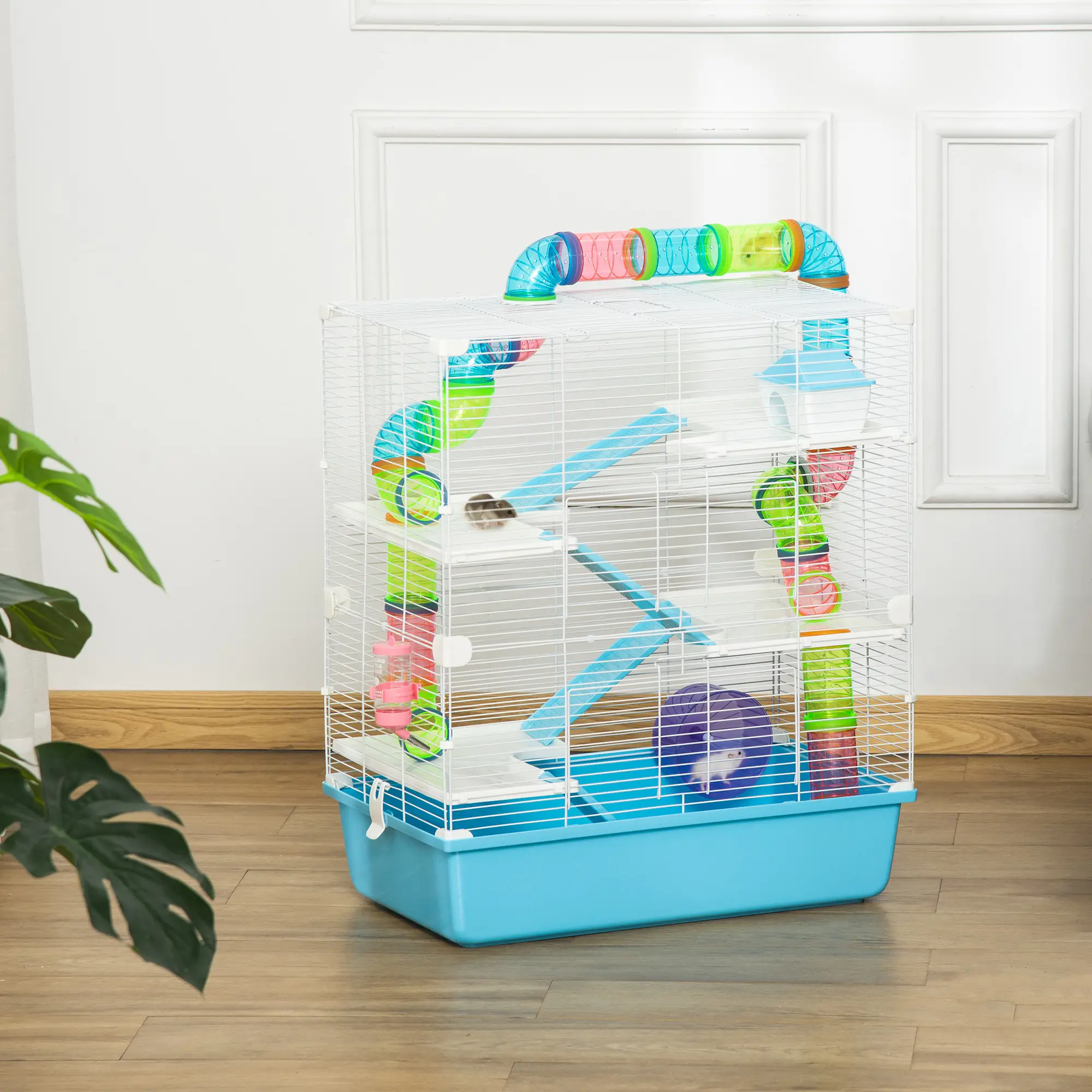 23" Large Hamster Cage, Small Animal House, 5-Level, Light Blue - Image 8