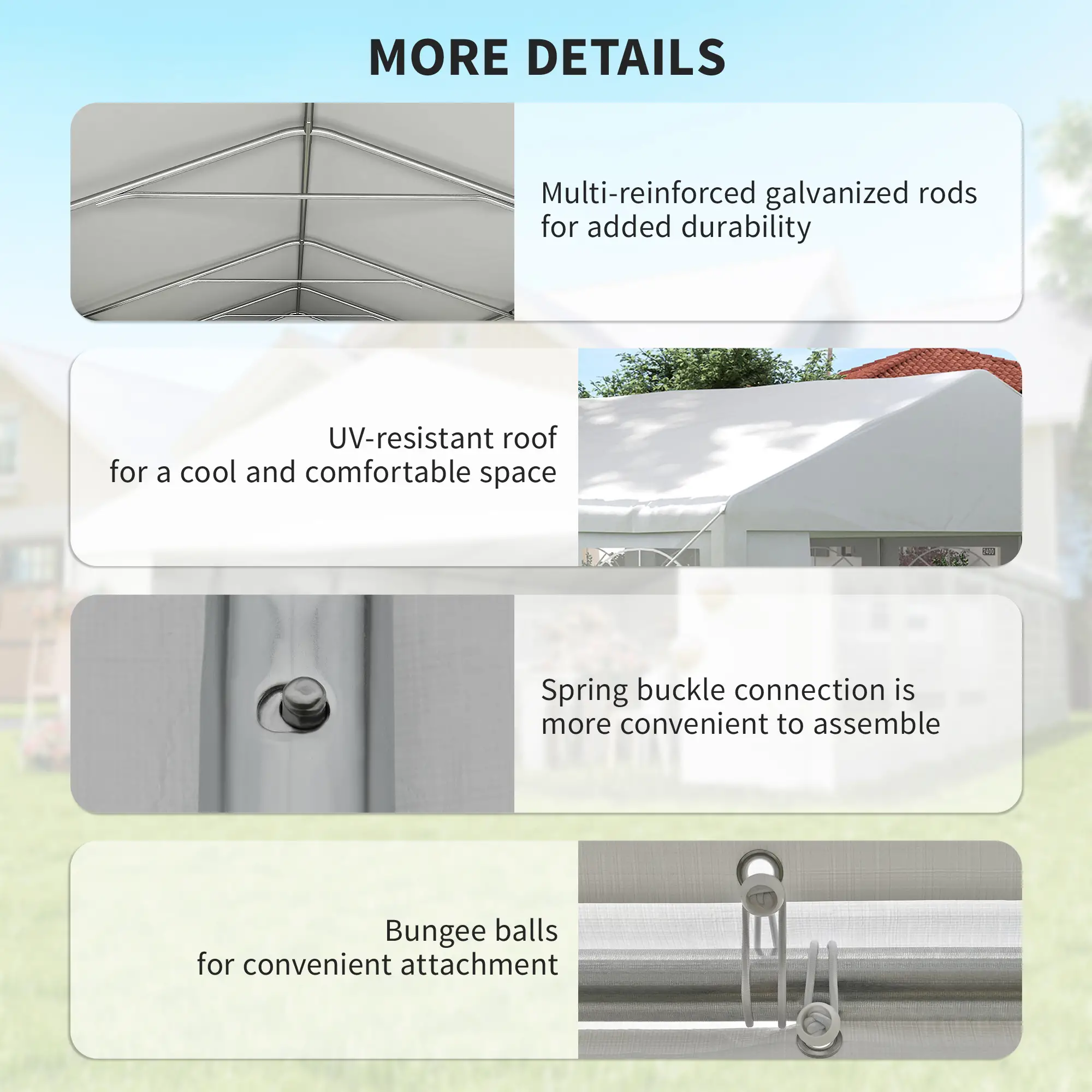 23' x 39' Party Tent, Heavy Duty Outdoor Canopy Shelter, White - Image 7
