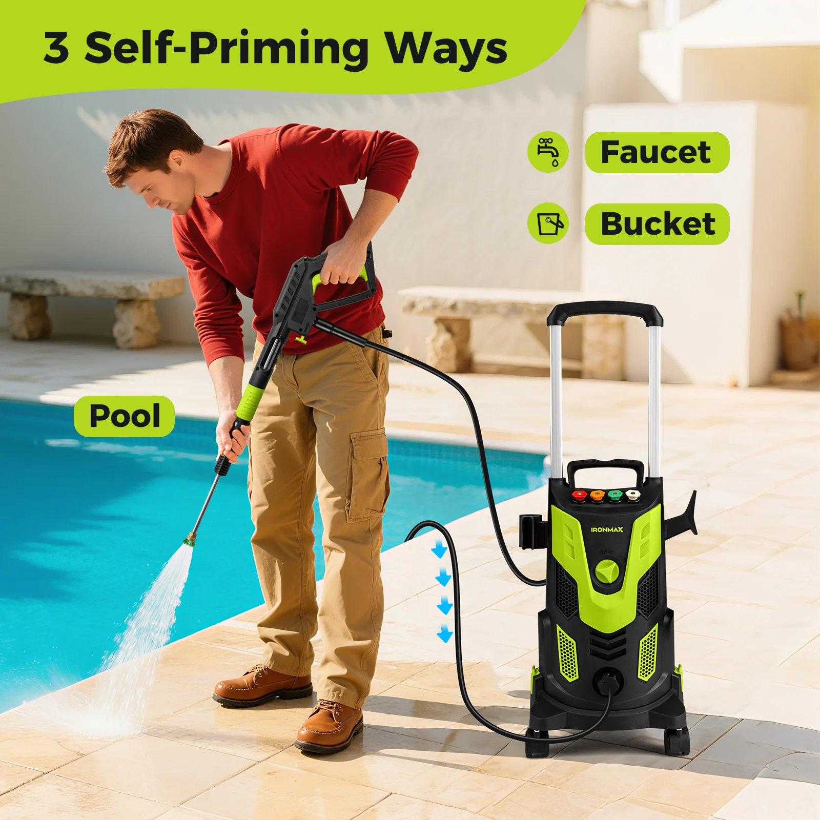 2300 PSI 1.8 GPM Electric High Pressure Power Washer, Green - Image 7