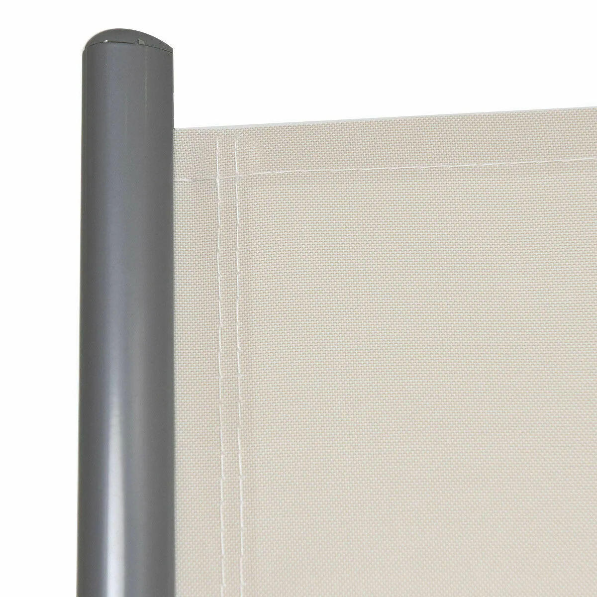 237 x 71 Inch Retractable Double Folding Patio Awning Screen Divider, Beige - Image 10