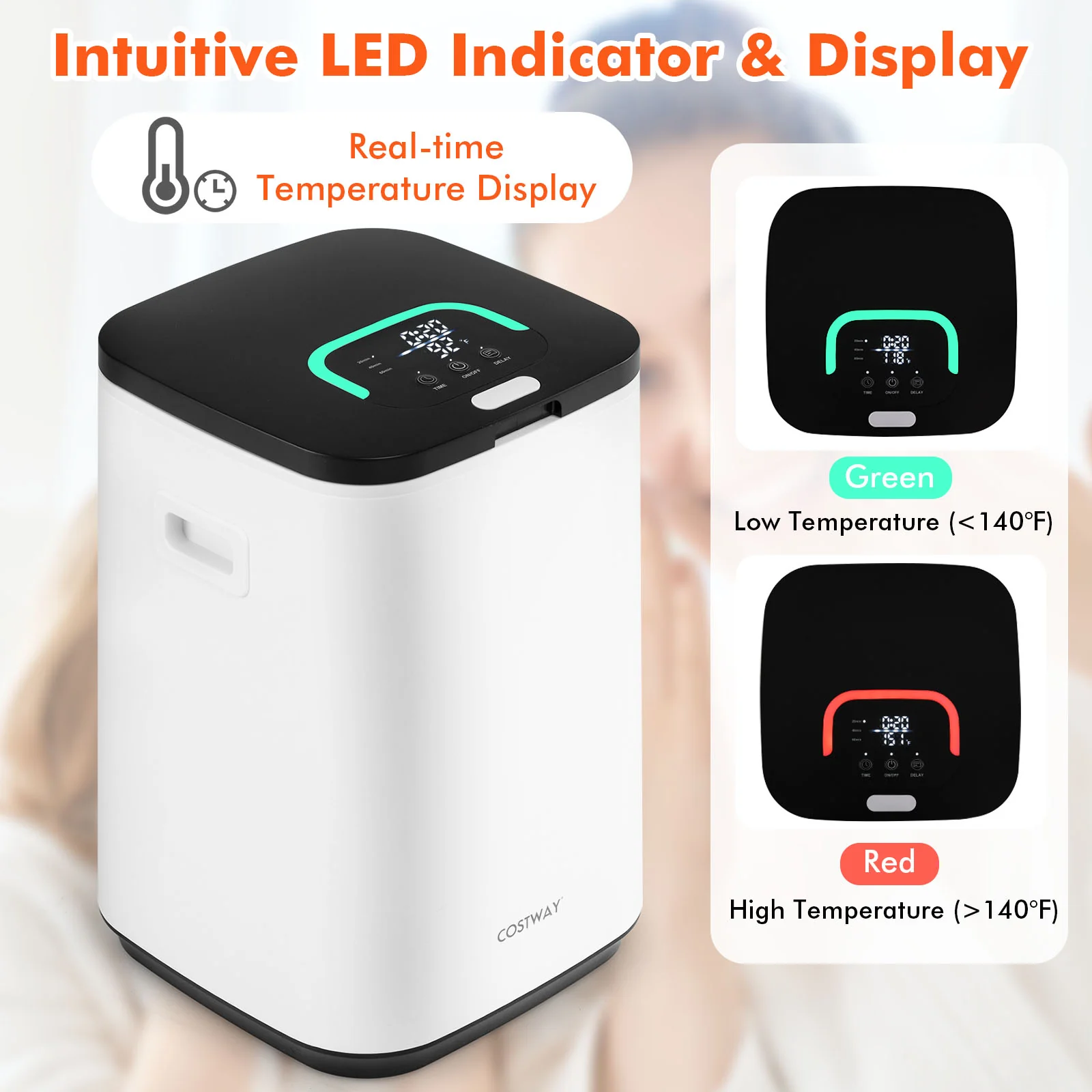 23L Large Hot Towel Heater with Rapid Heating and Adjustable Timer-WH, White - Image 6
