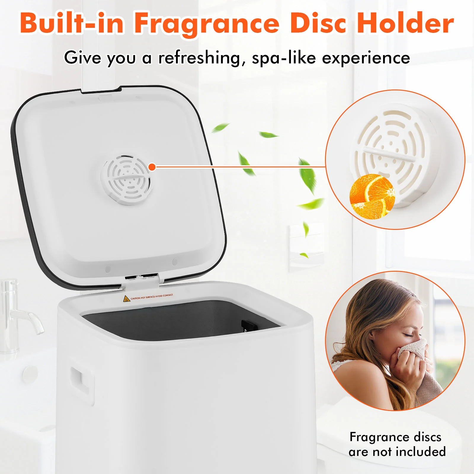 23L Large Hot Towel Heater with Rapid Heating and Adjustable Timer-WH, White - Image 9