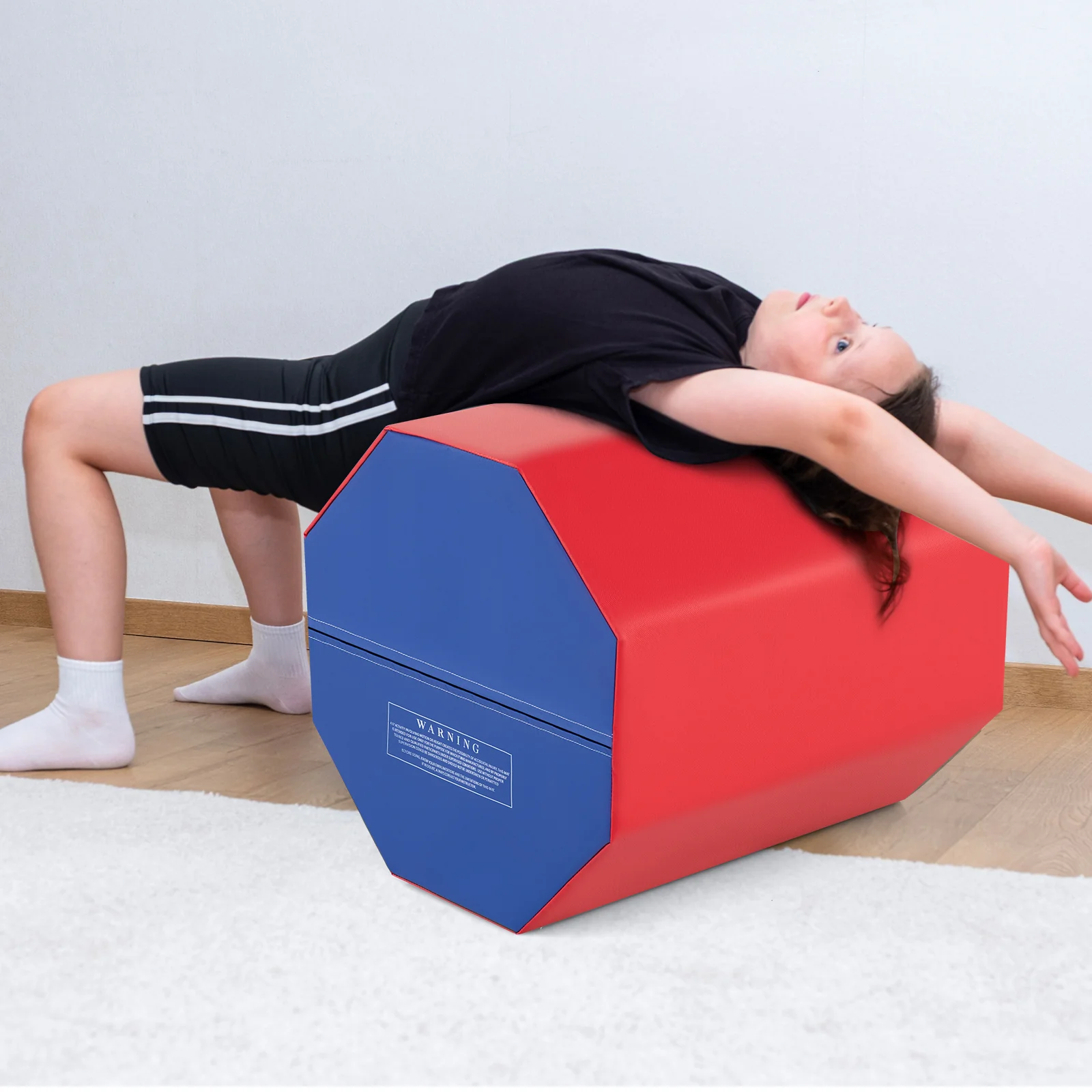 24.5 Inch Octagon Gymnastics Mat, Waterproof Zippered Cover, Red - Image 3