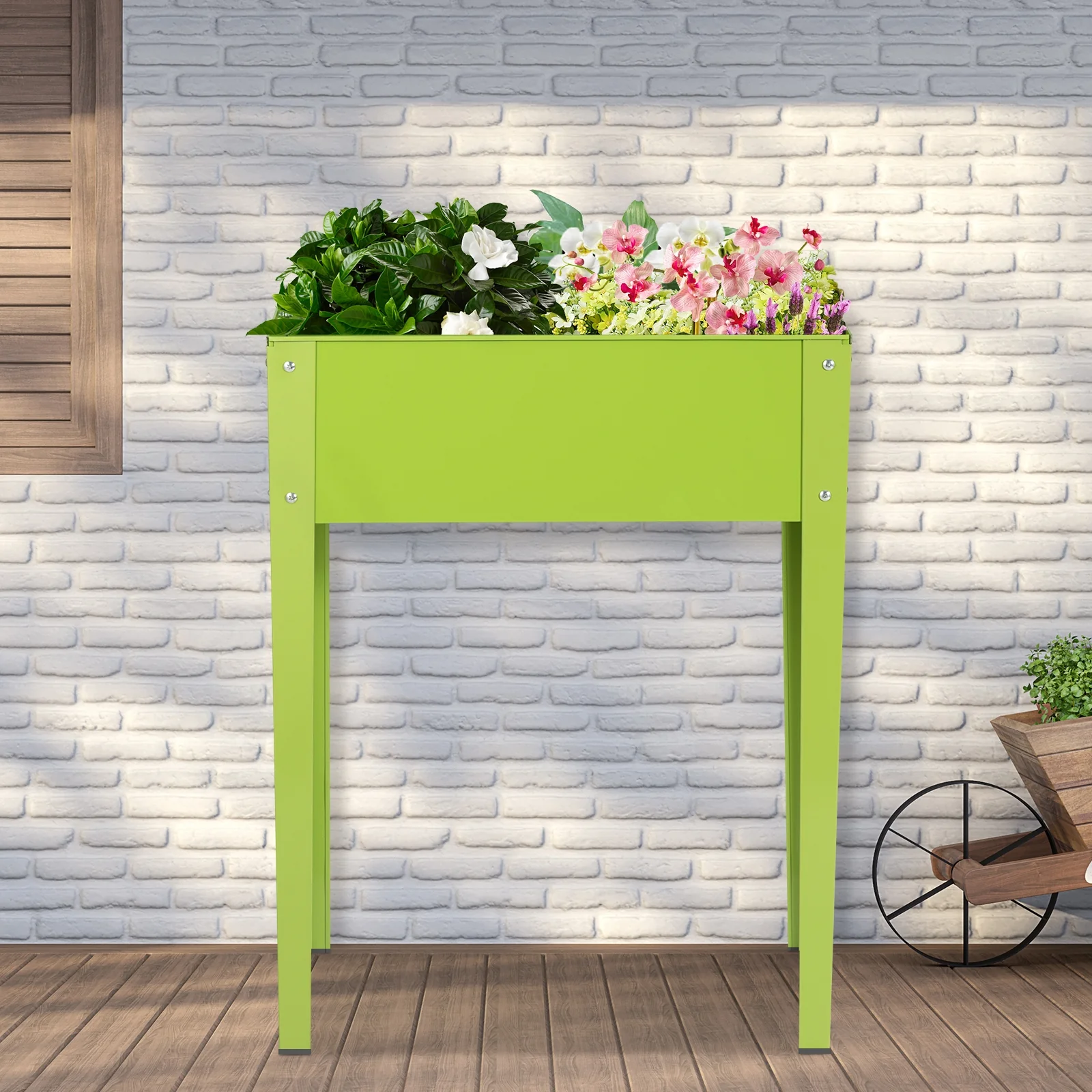 24.5 x 12.5 Inch Elevated Garden Plant Bed, Green - Image 2