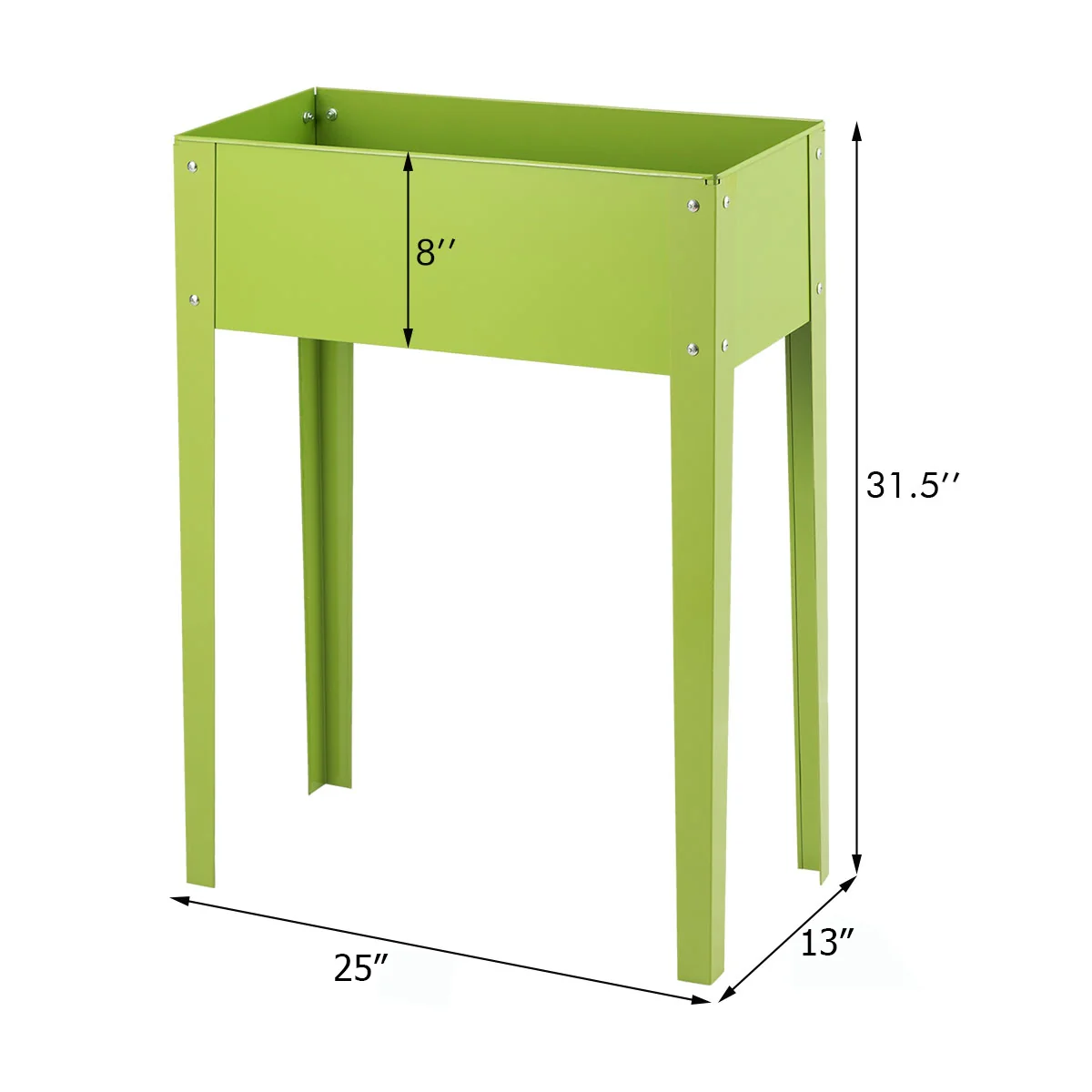 24.5 x 12.5 Inch Elevated Garden Plant Bed, Green - Image 6