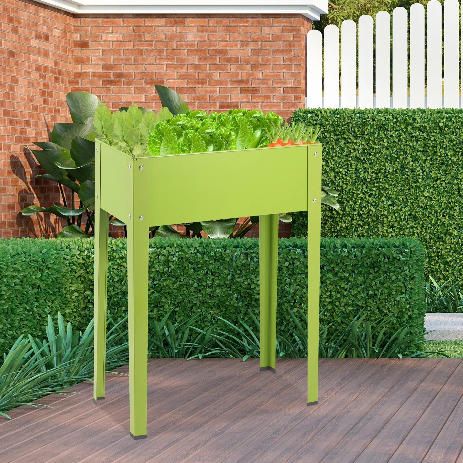 24.5 x 12.5 Inch Elevated Garden Plant Bed, Green - Image 7