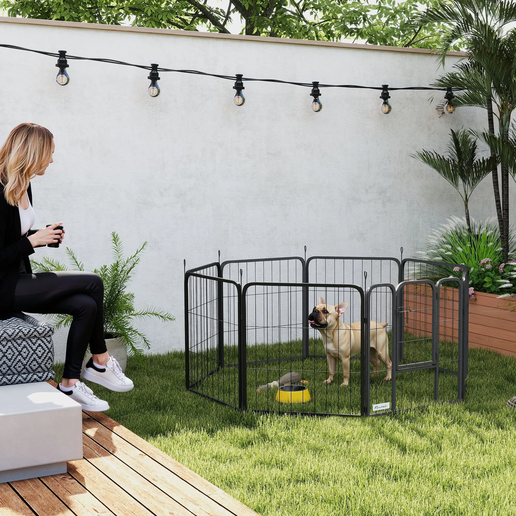 24" Dog Playpen, Portable Foldable 8 Panels, Indoor Outdoor - Image 2