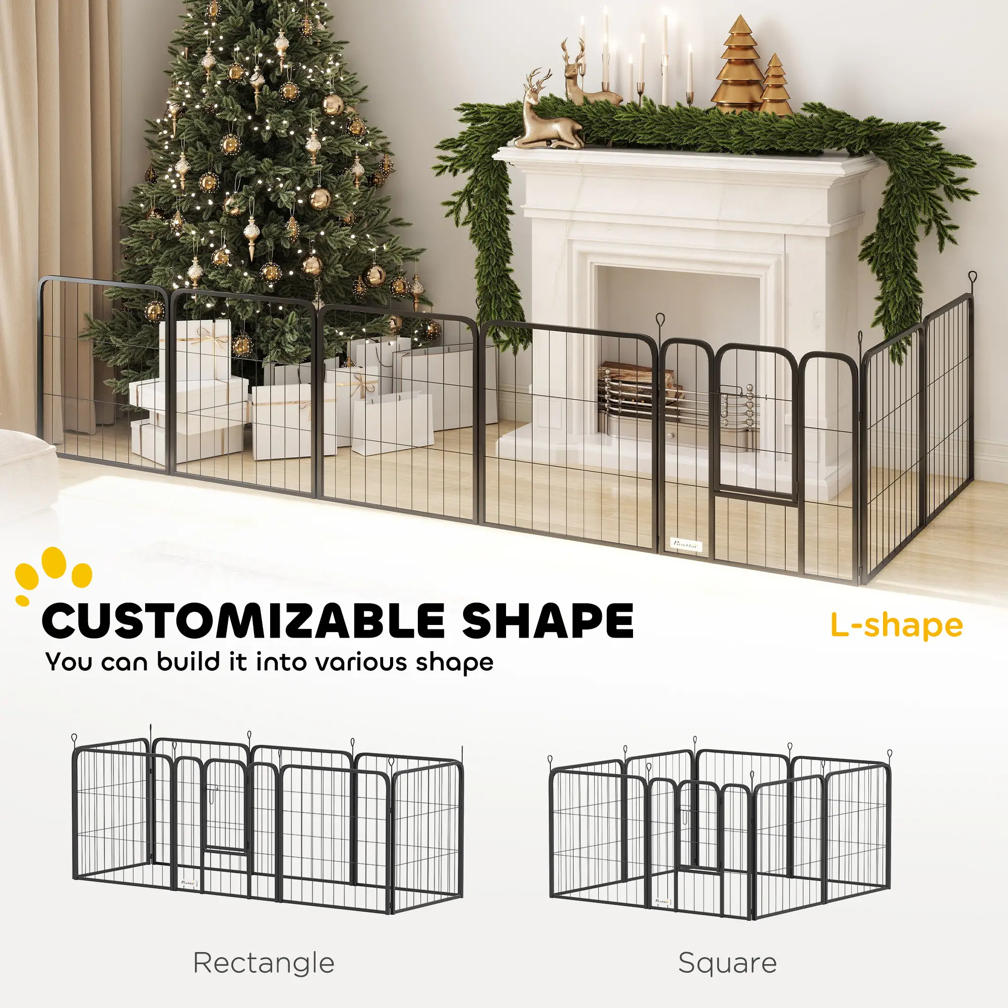 24" Dog Playpen, Portable Foldable 8 Panels, Indoor Outdoor - Image 4