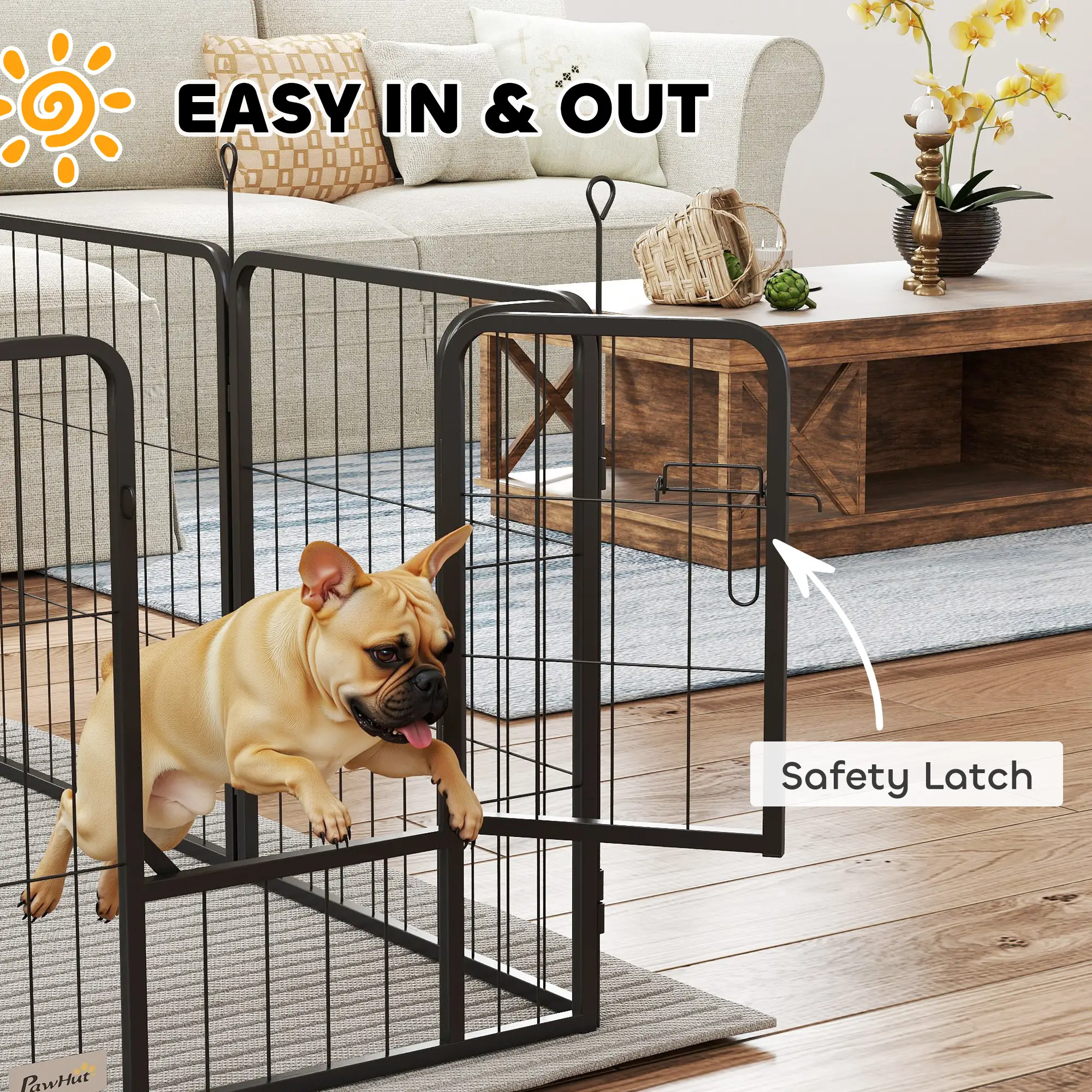24" Dog Playpen, Portable Foldable 8 Panels, Indoor Outdoor - Image 5