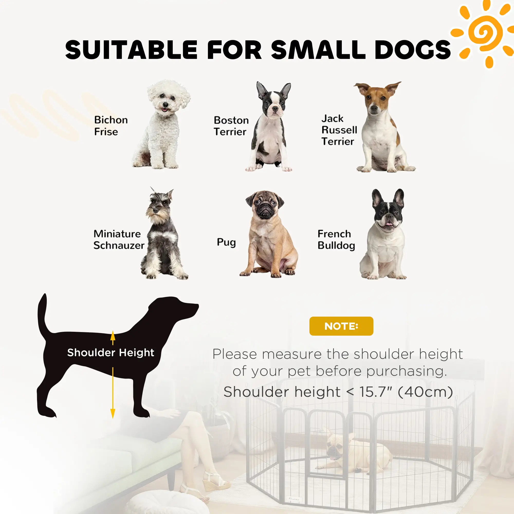 24" Dog Playpen, Portable Foldable 8 Panels, Indoor Outdoor - Image 7