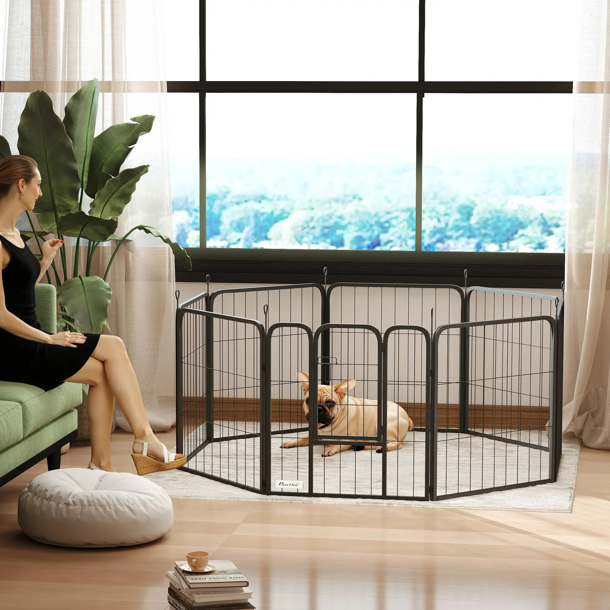 24" Dog Playpen, Portable Foldable 8 Panels, Indoor Outdoor - Image 8