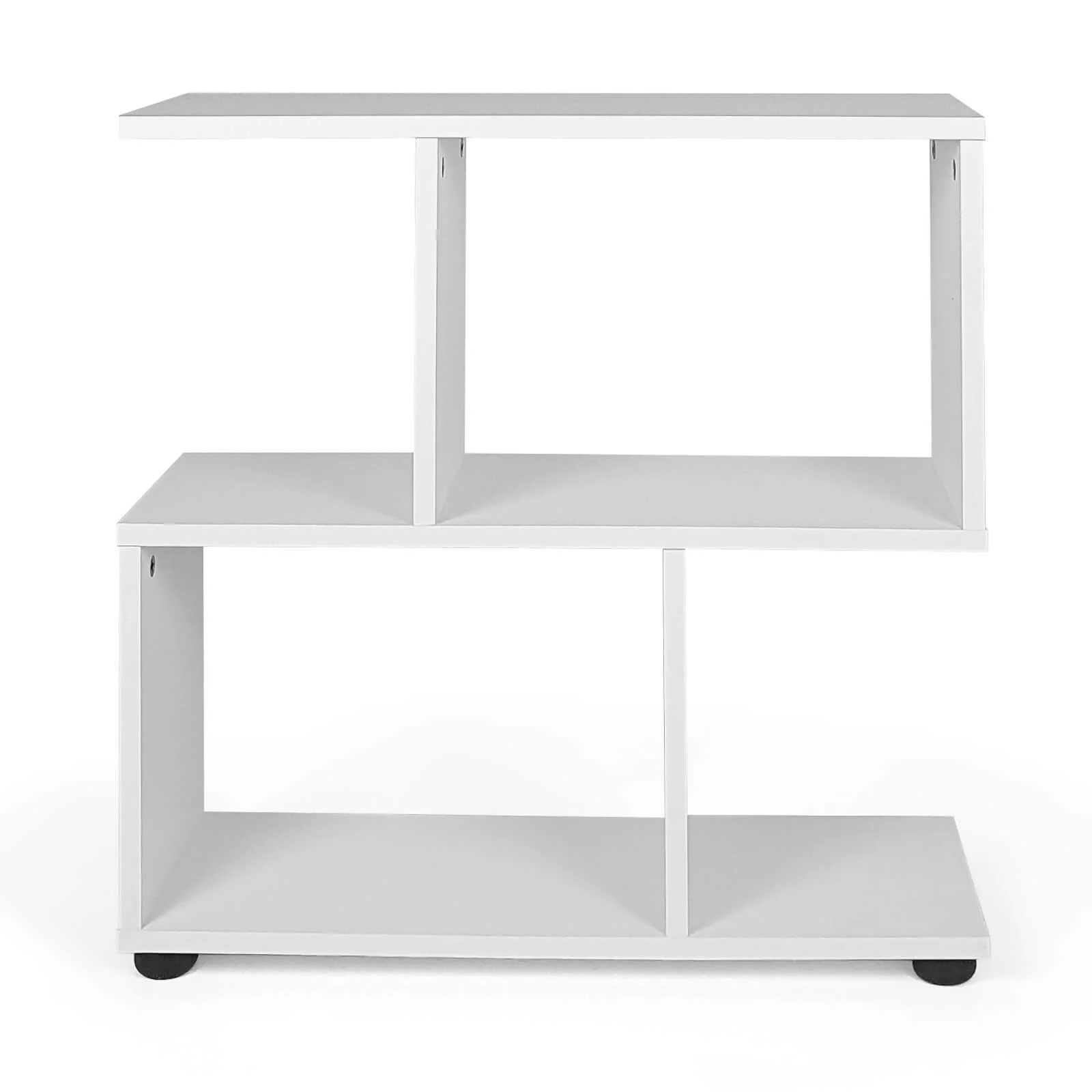 24 Inch 3-Tier Geometric Bookshelf, White