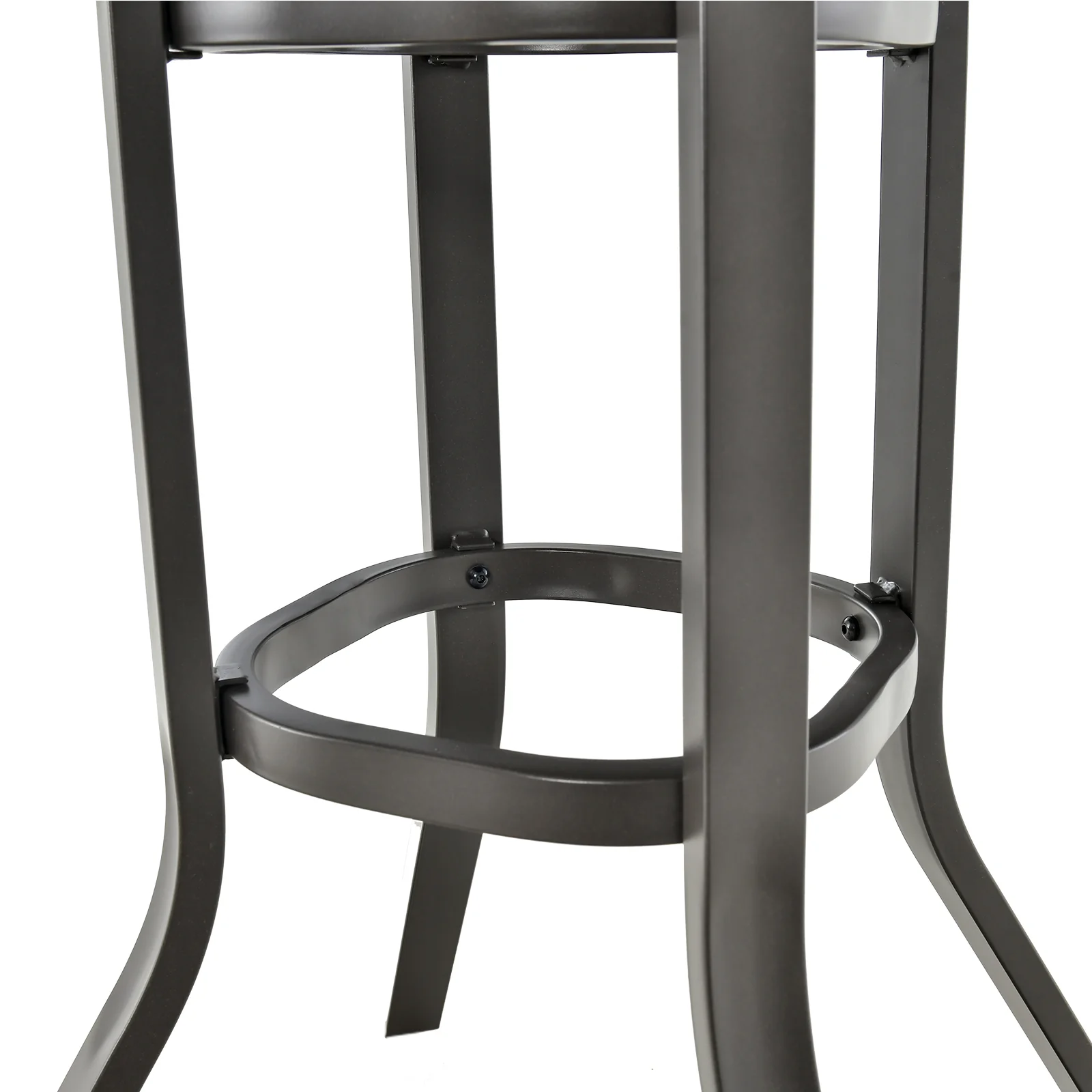 24 Inch Bar Height Table, Aluminum Tabletop, Adjustable Foot Pads, Black - Image 9