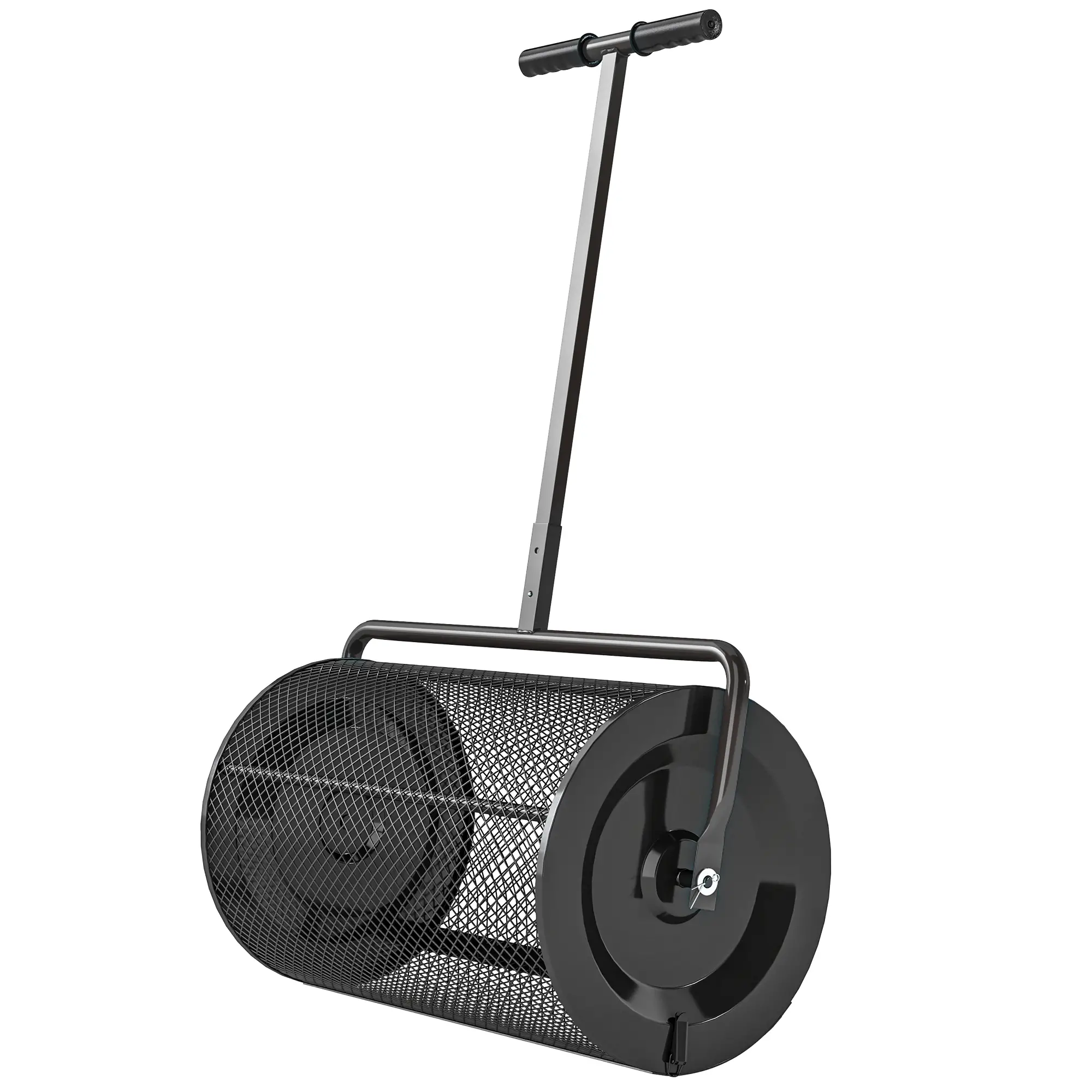 24 Inch Compost Spreader, Adjustable Handle 24.4/26.4 Inch, Black