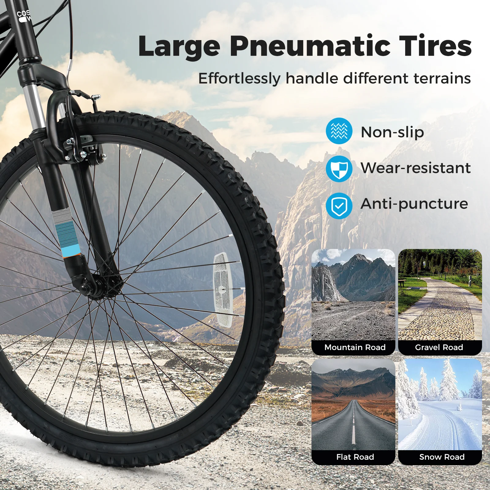 24 Inch Kids Mountain Bike, For Ages 8+ Years, Black - Image 10